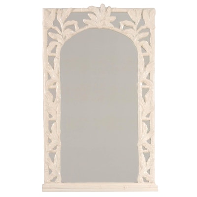 Painted and Molded Framed Mirror with Foliate Arch