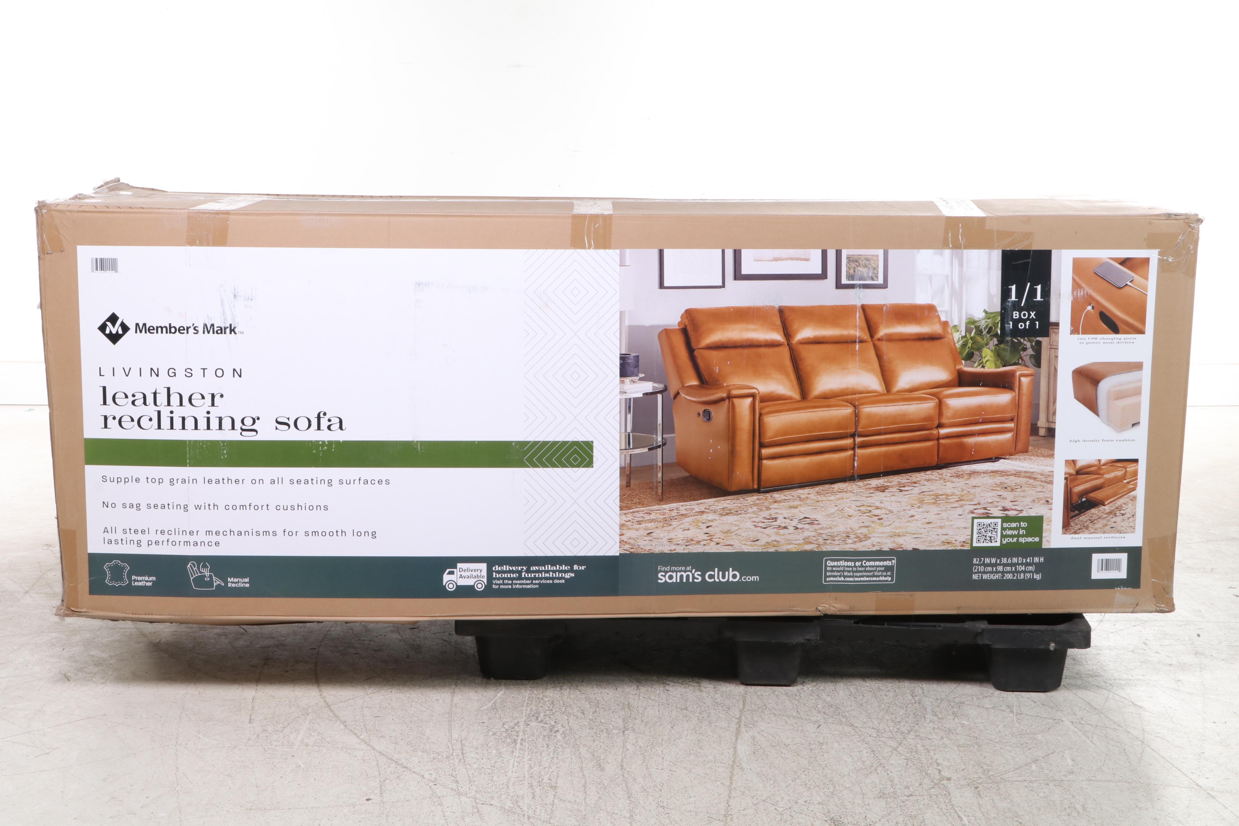 Member's Mark Livingston Leather Reclining Sofa EBTH