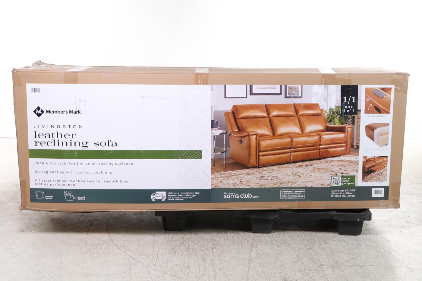 livingston leather reclining sofa