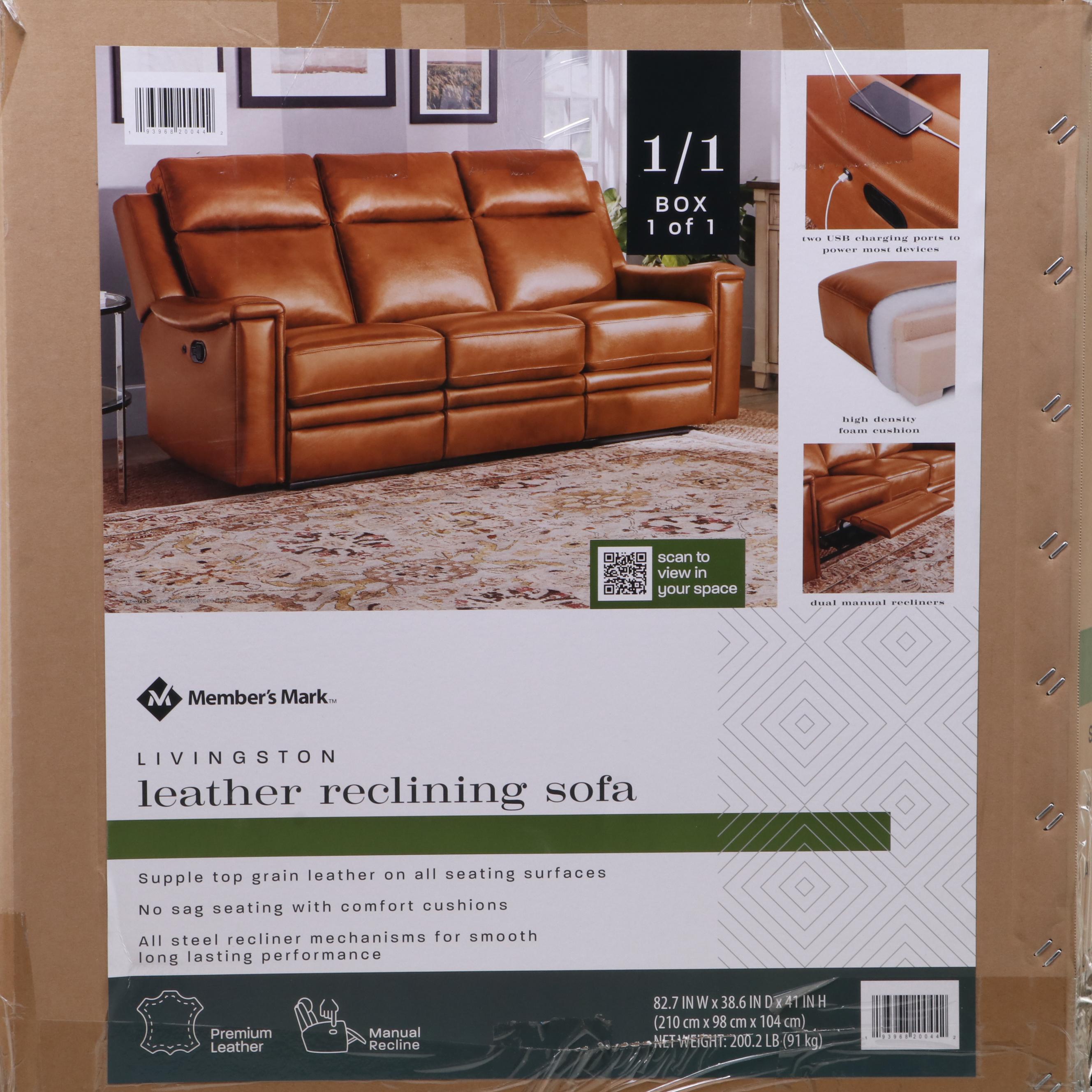 Member's Mark Livingston Leather Reclining Sofa EBTH