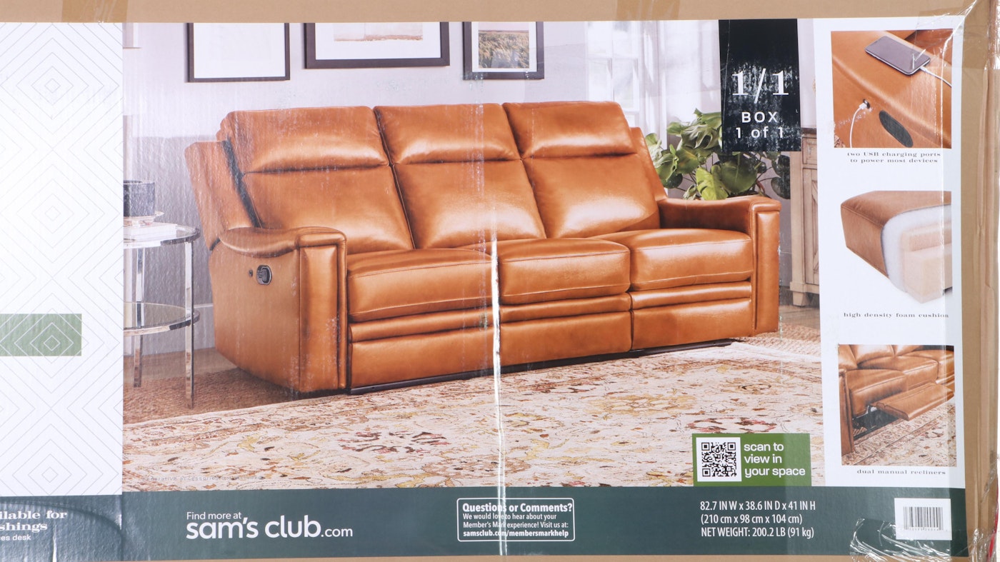 member's mark easton leather recliner sofa