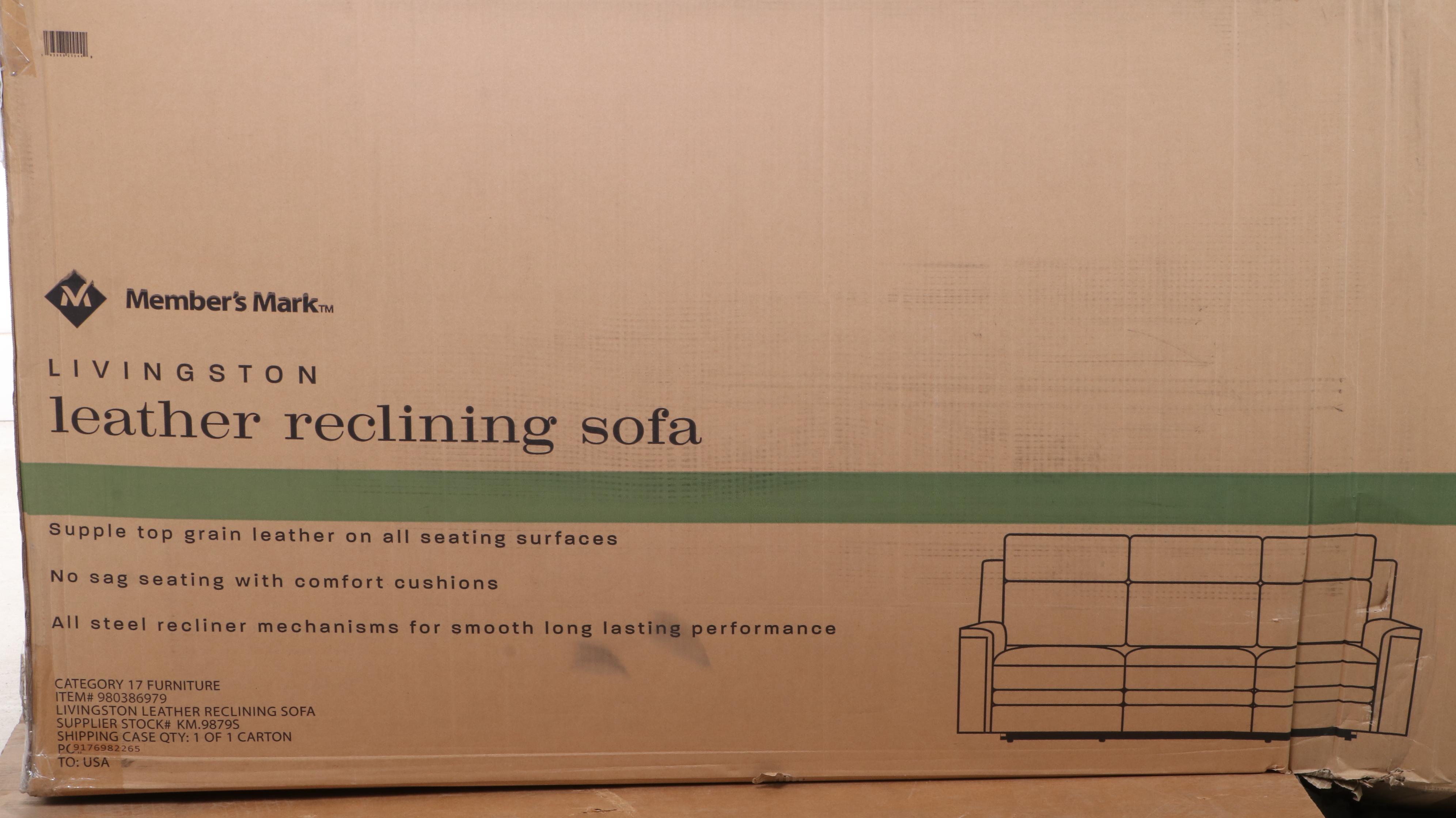 Member's Mark Livingston Leather Reclining Sofa EBTH