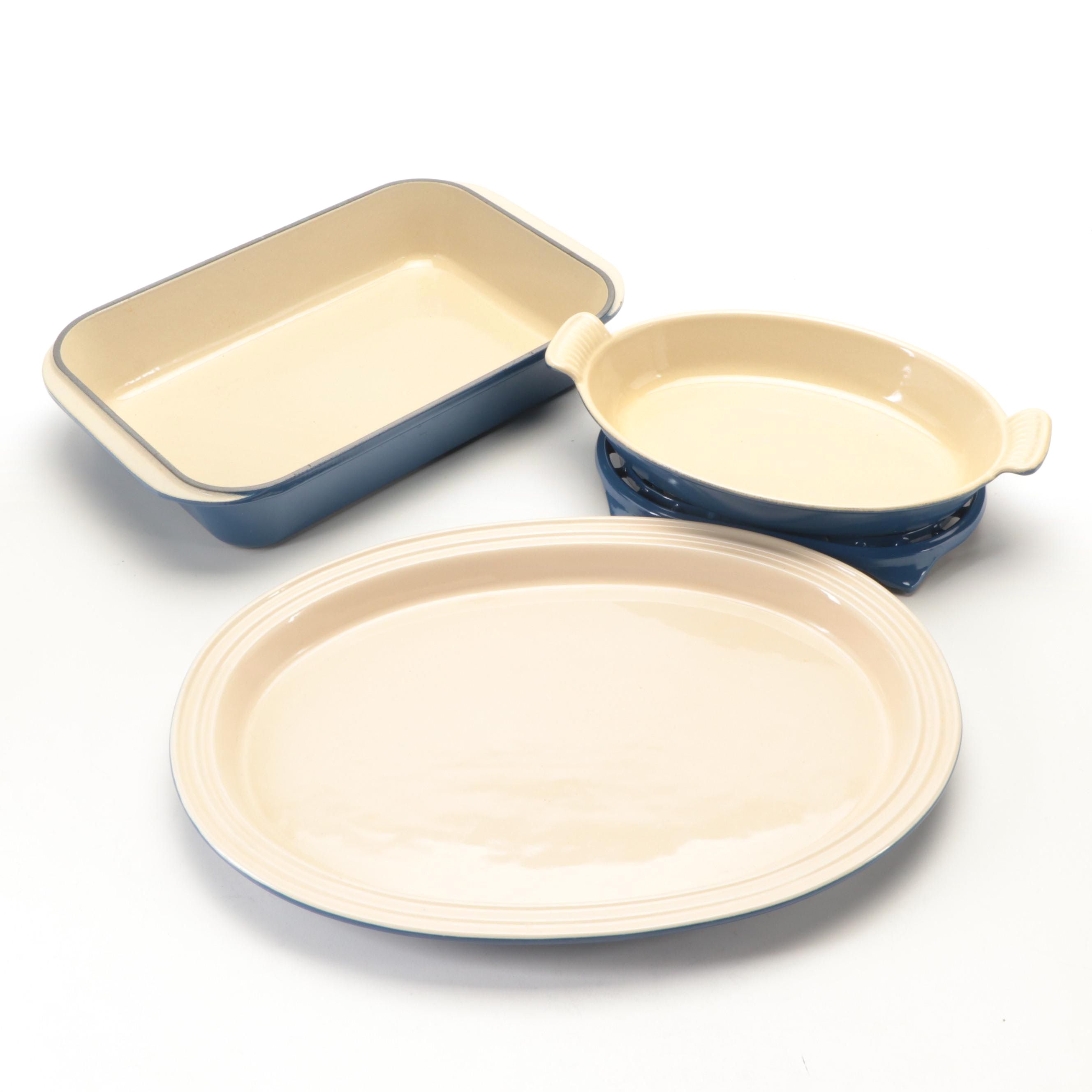 Le Creuset Enameled Cast Iron Baking Dishes, Trivet, and Stoneware