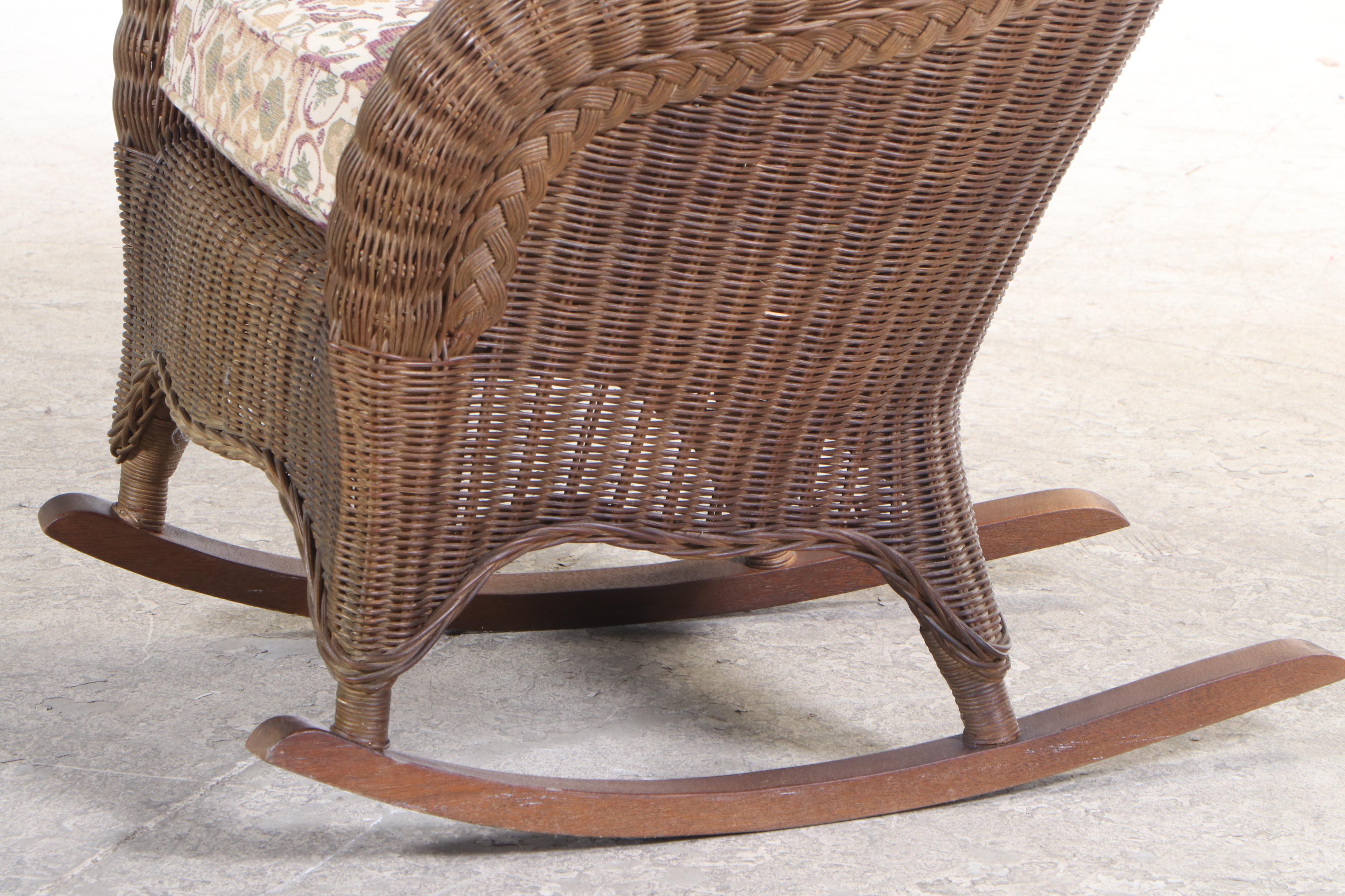 Wicker Rocking Chair and Ottoman EBTH