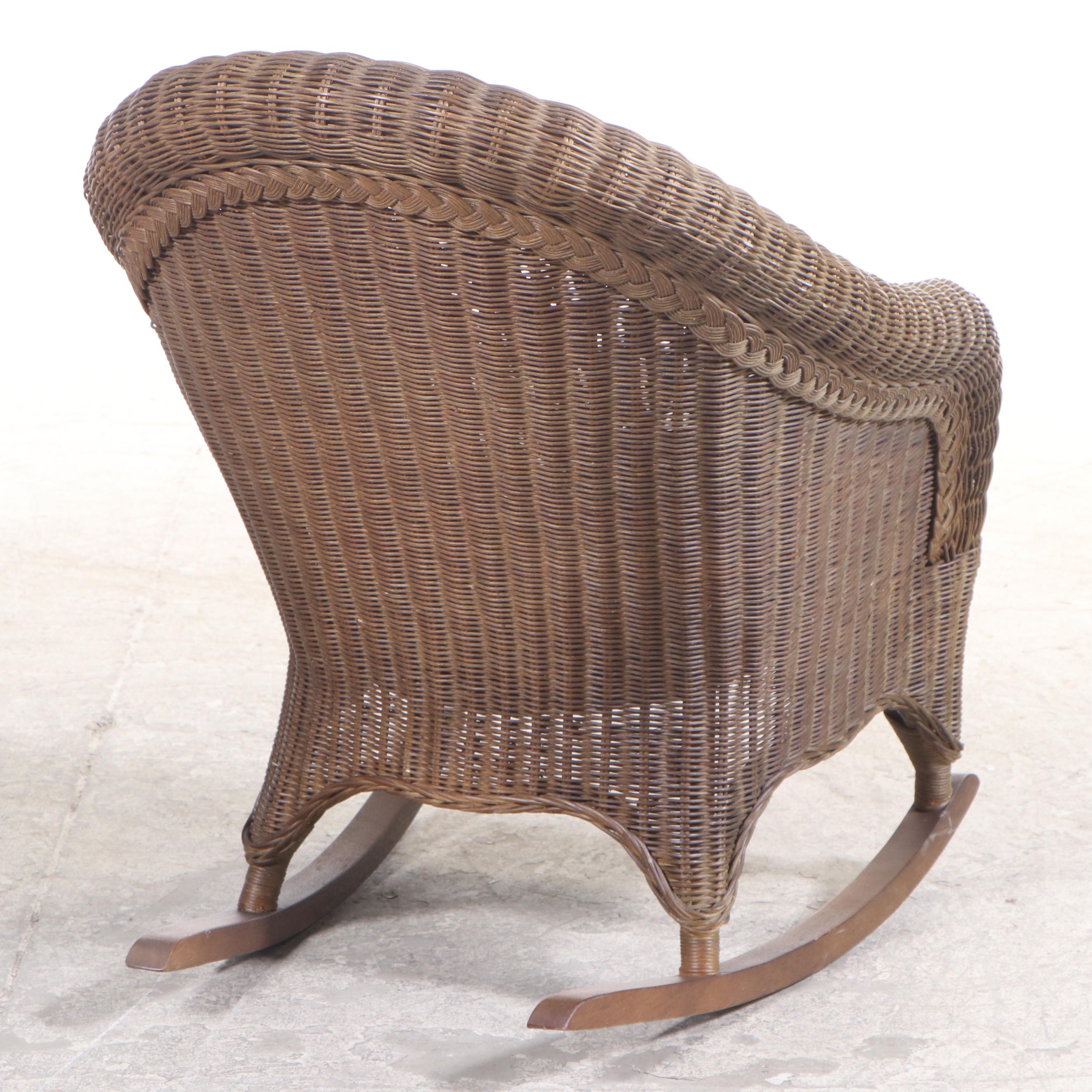 Wicker Rocking Chair and Ottoman EBTH