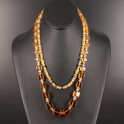 Graduated Glass Bead Necklace