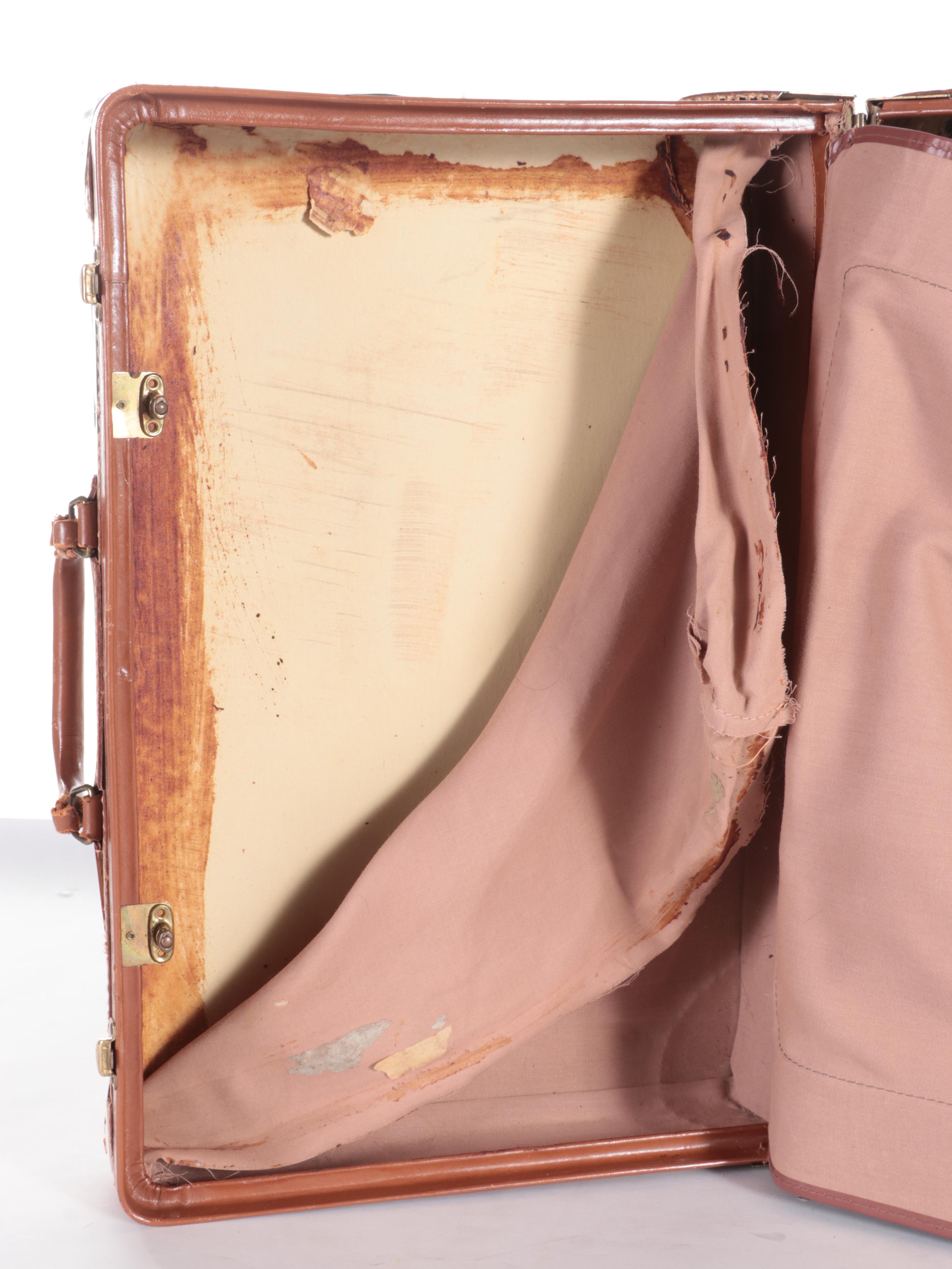 Leather Suitcase Covered in Stickers, MidLate 20th C EBTH