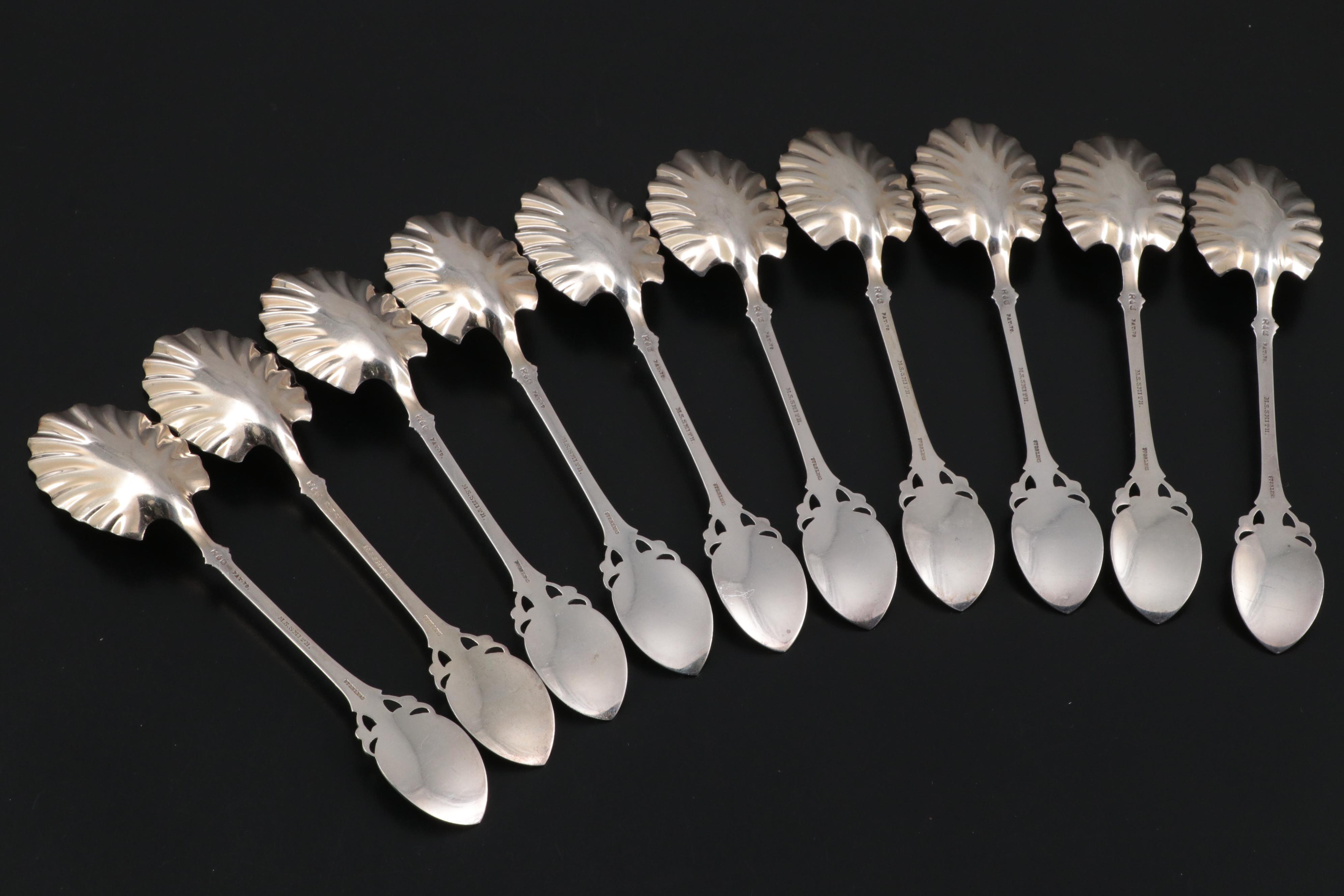 Gorham "Lily" Sterling Silver Sugar Shell Spoons, Late 19th Century EBTH
