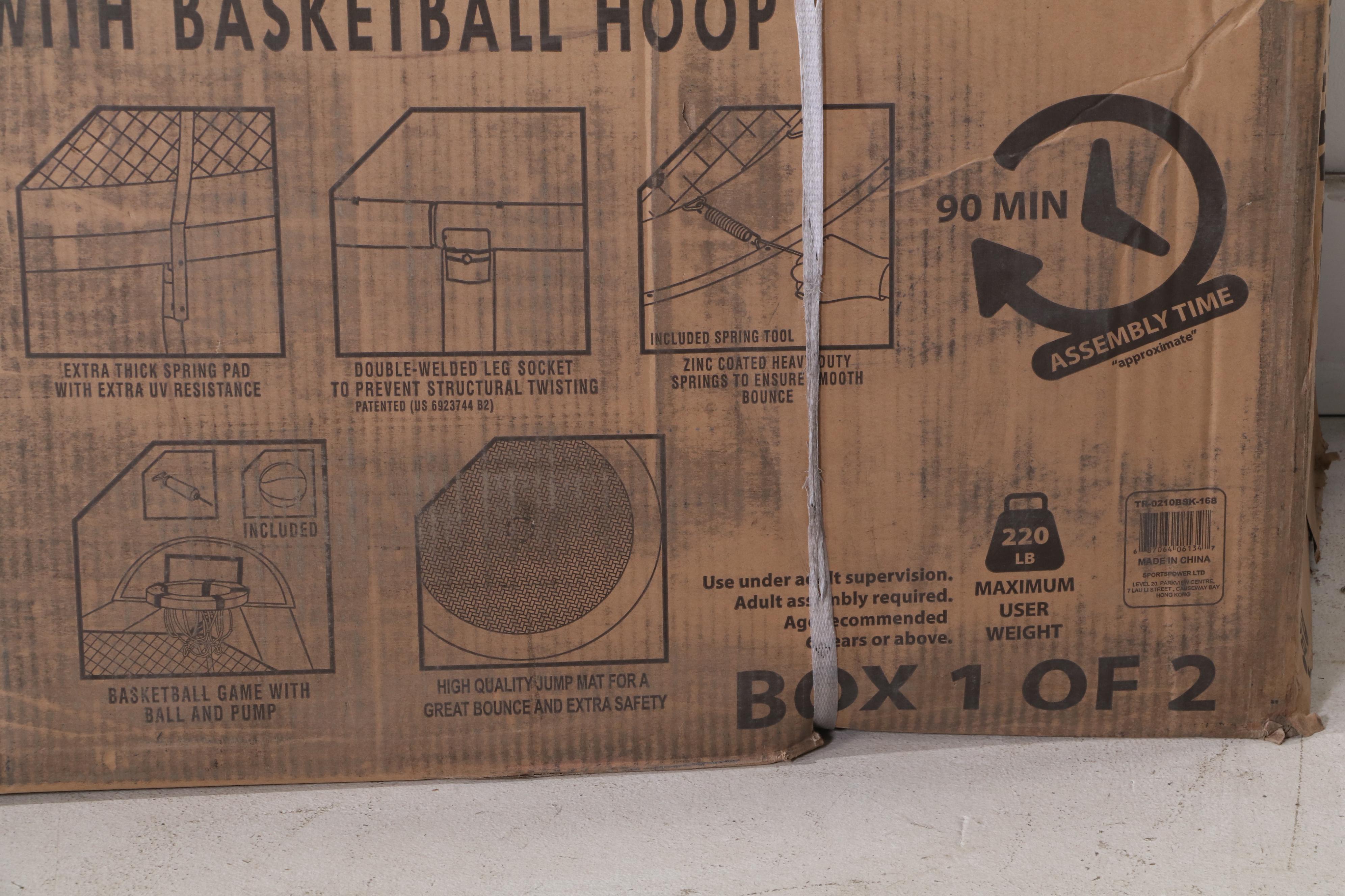 Sportspower BouncePro 14' Trampoline with Basketball Hoop EBTH