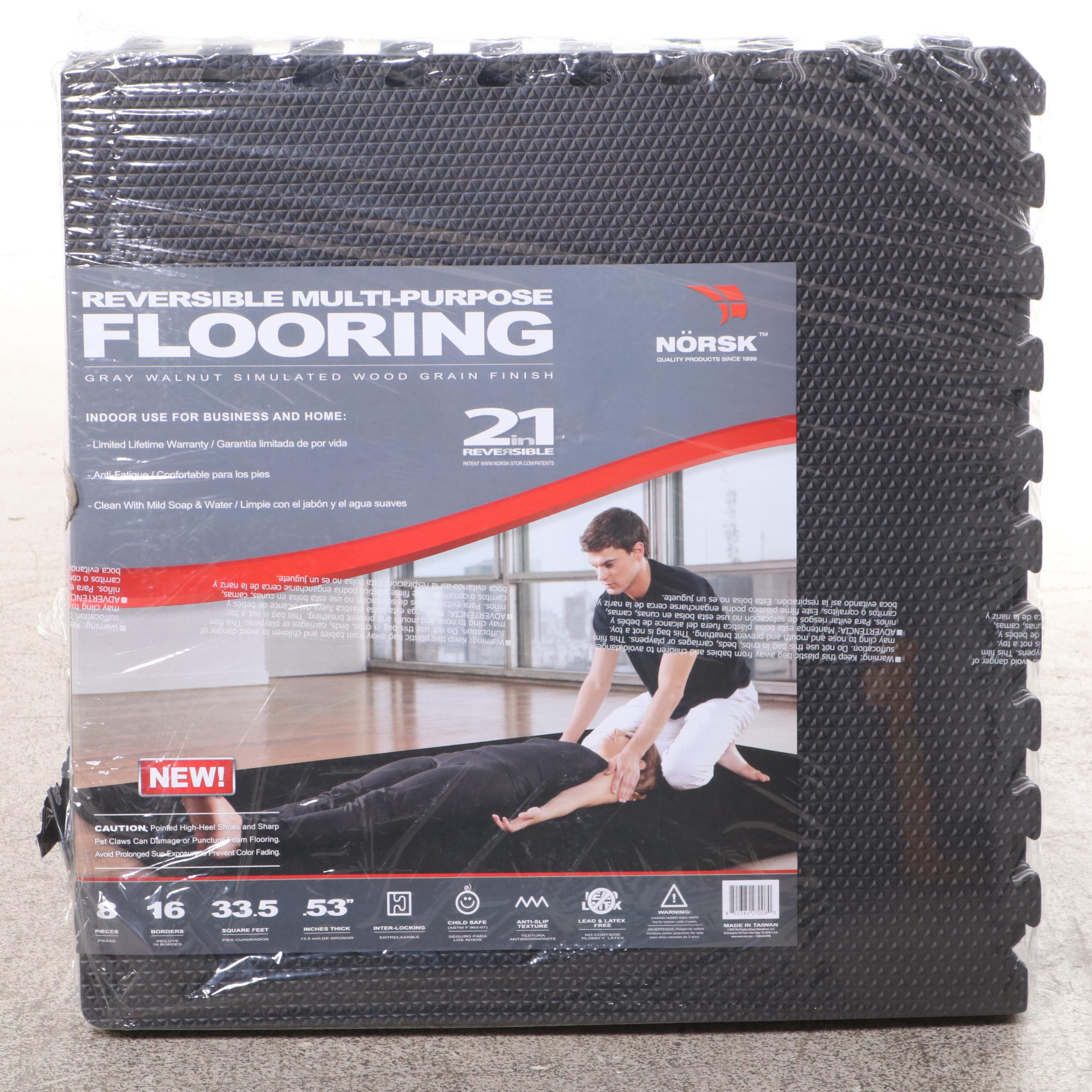 Nörsk Reversible MultiPurpose Interlocking Foam Flooring with Faux