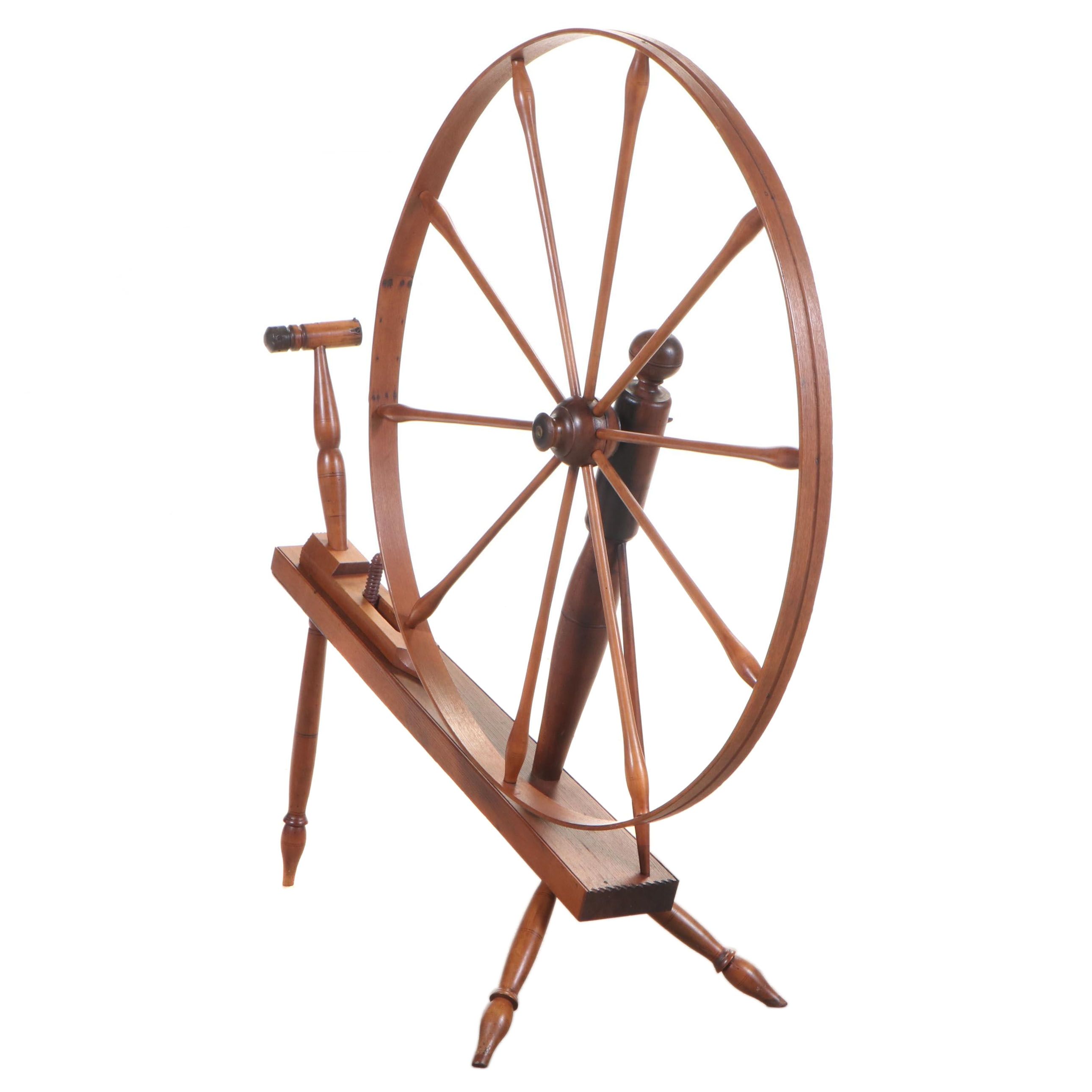 Large Walnut Walking Spinning Wheel, Late 19th/ Early 20th Century EBTH