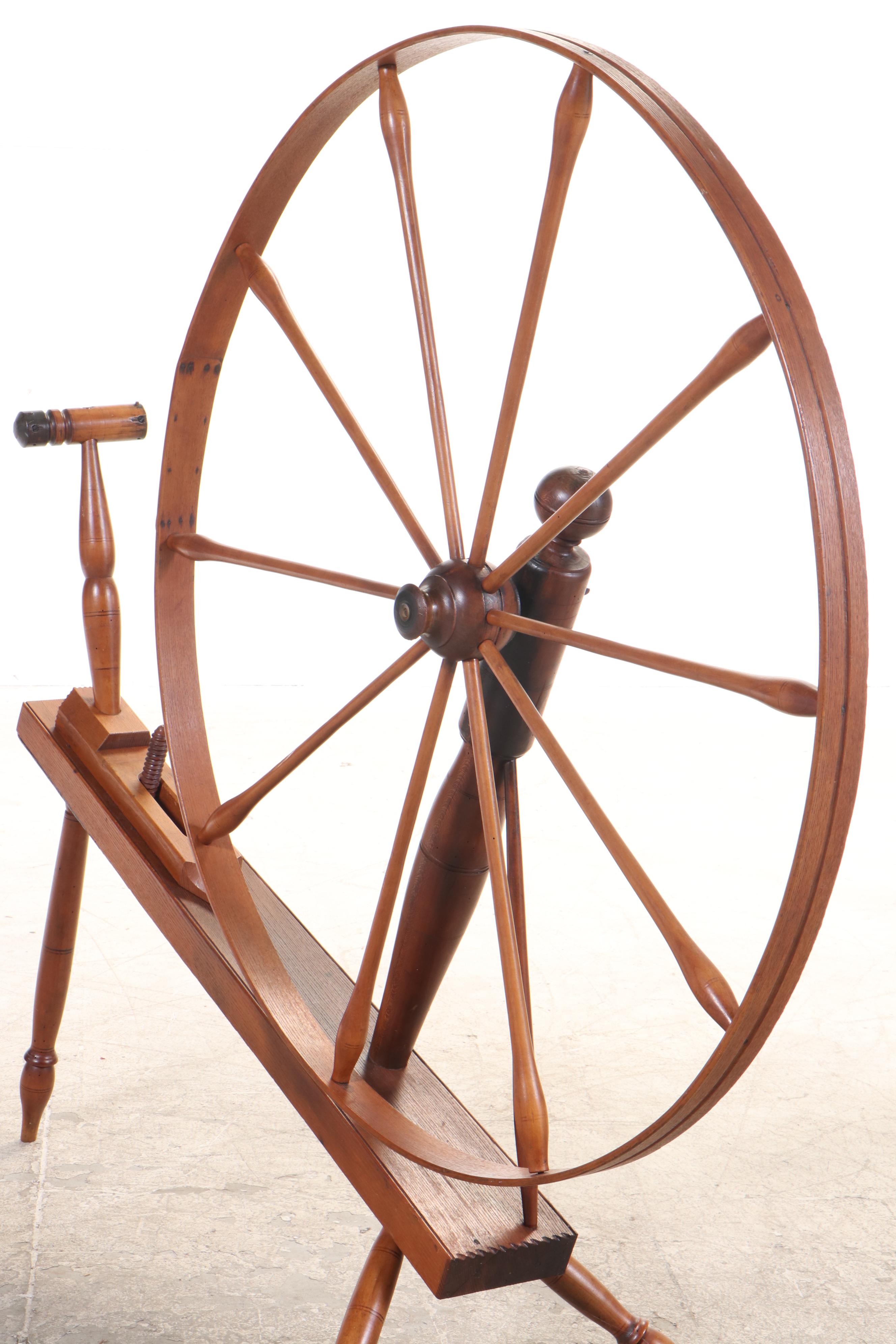 Large Walnut Walking Spinning Wheel, Late 19th/ Early 20th Century EBTH