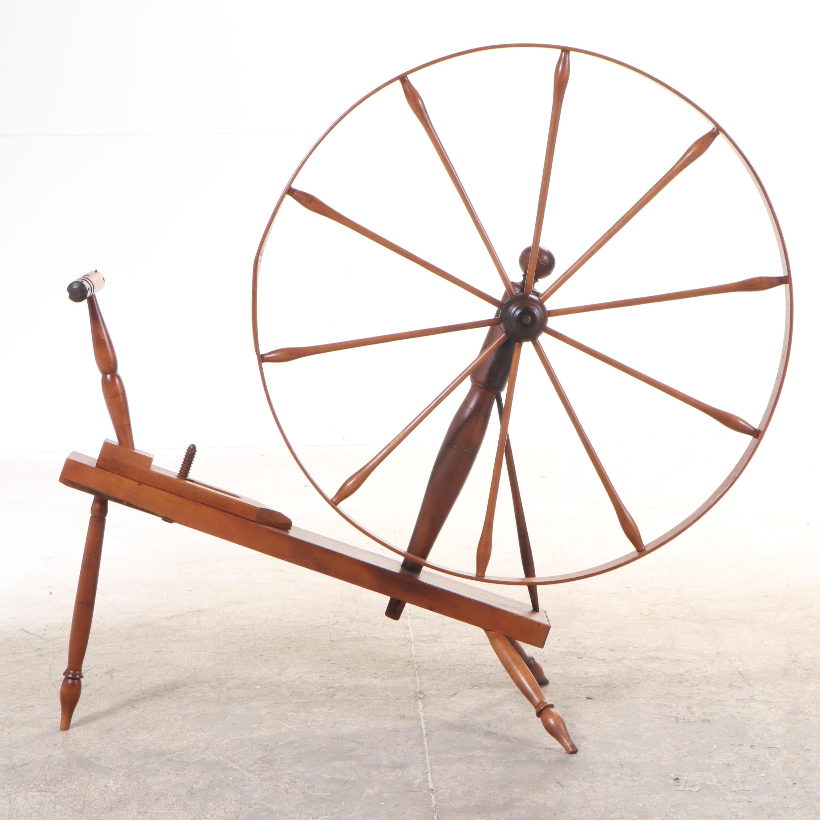 Large Walnut Walking Spinning Wheel, Late 19th/ Early 20th Century EBTH