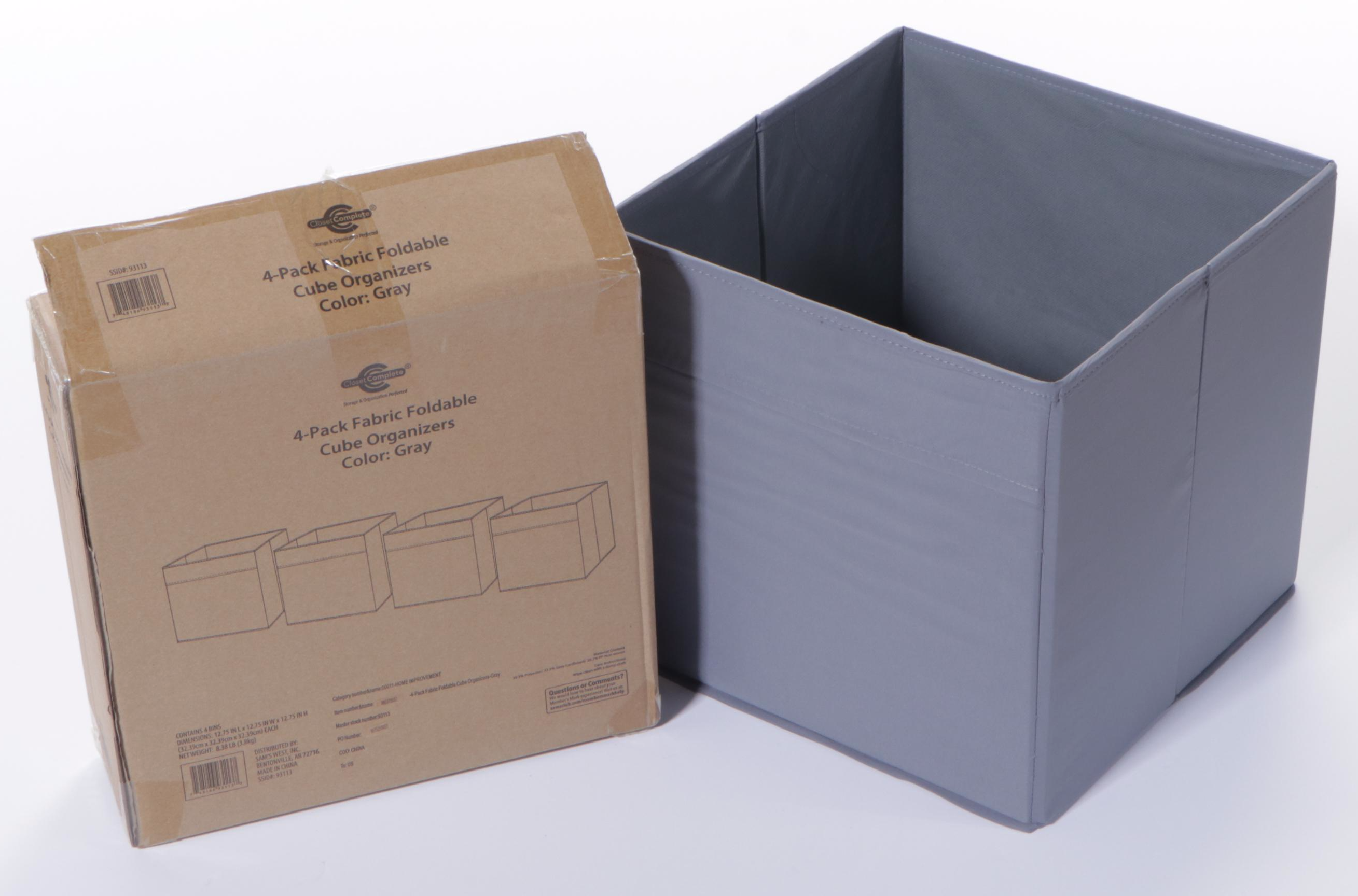 Four Closet Complete Foldable Fabric Cube Organizer Bins EBTH