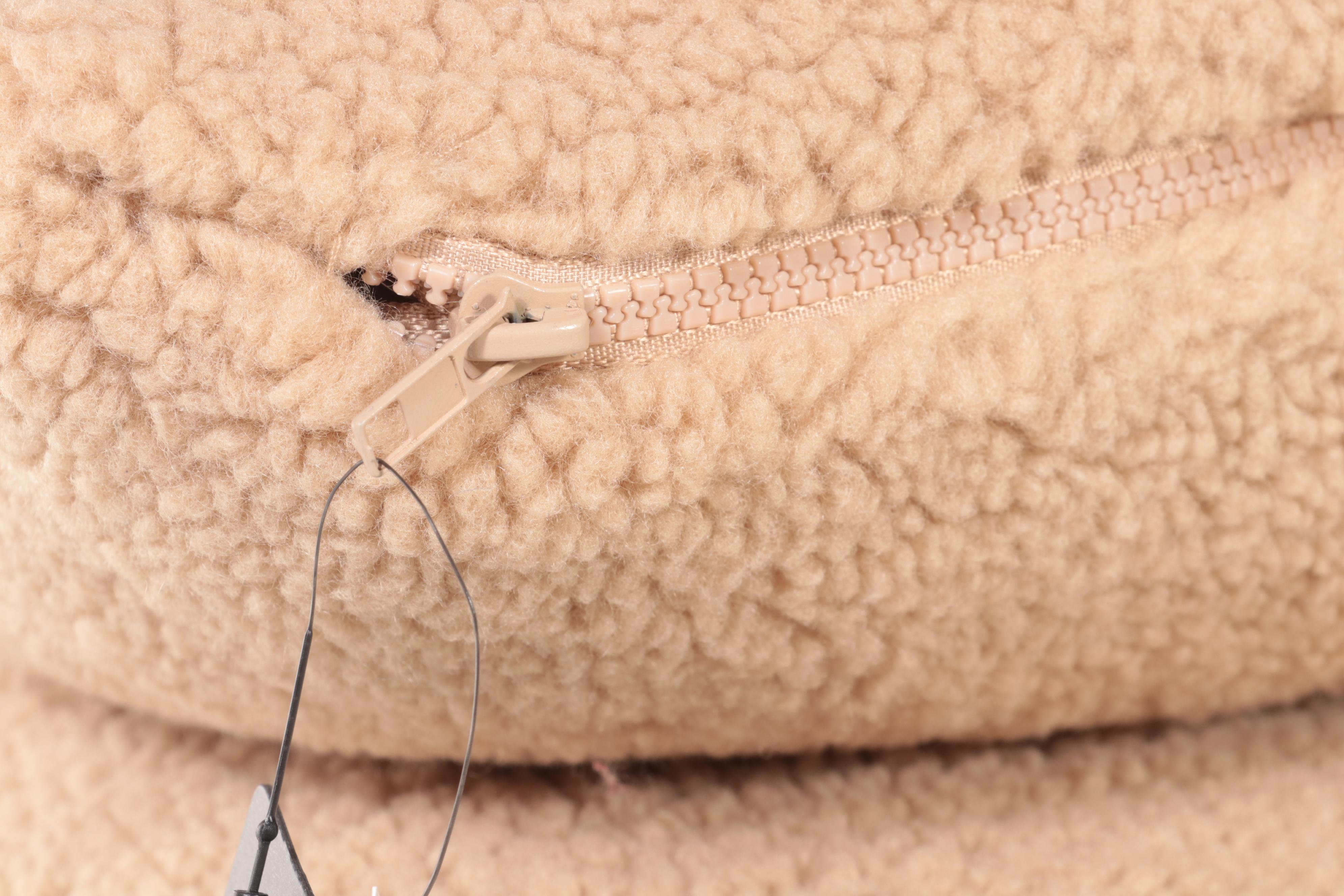 Magaschoni Home Plush Tan Fleece Accent Pillows EBTH