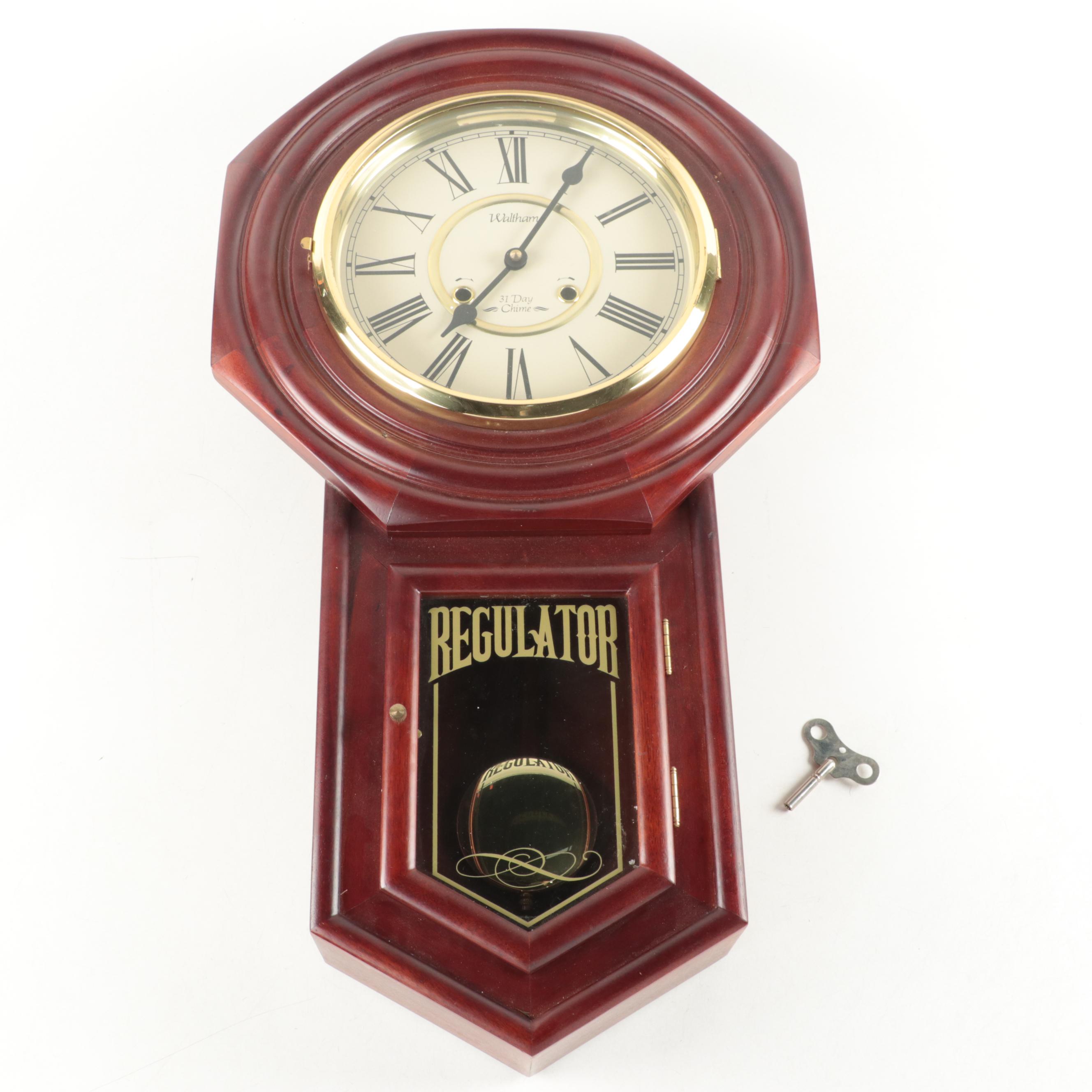Waltham 31 Day Chime Regulator Wall Clock, Late 20th Century EBTH