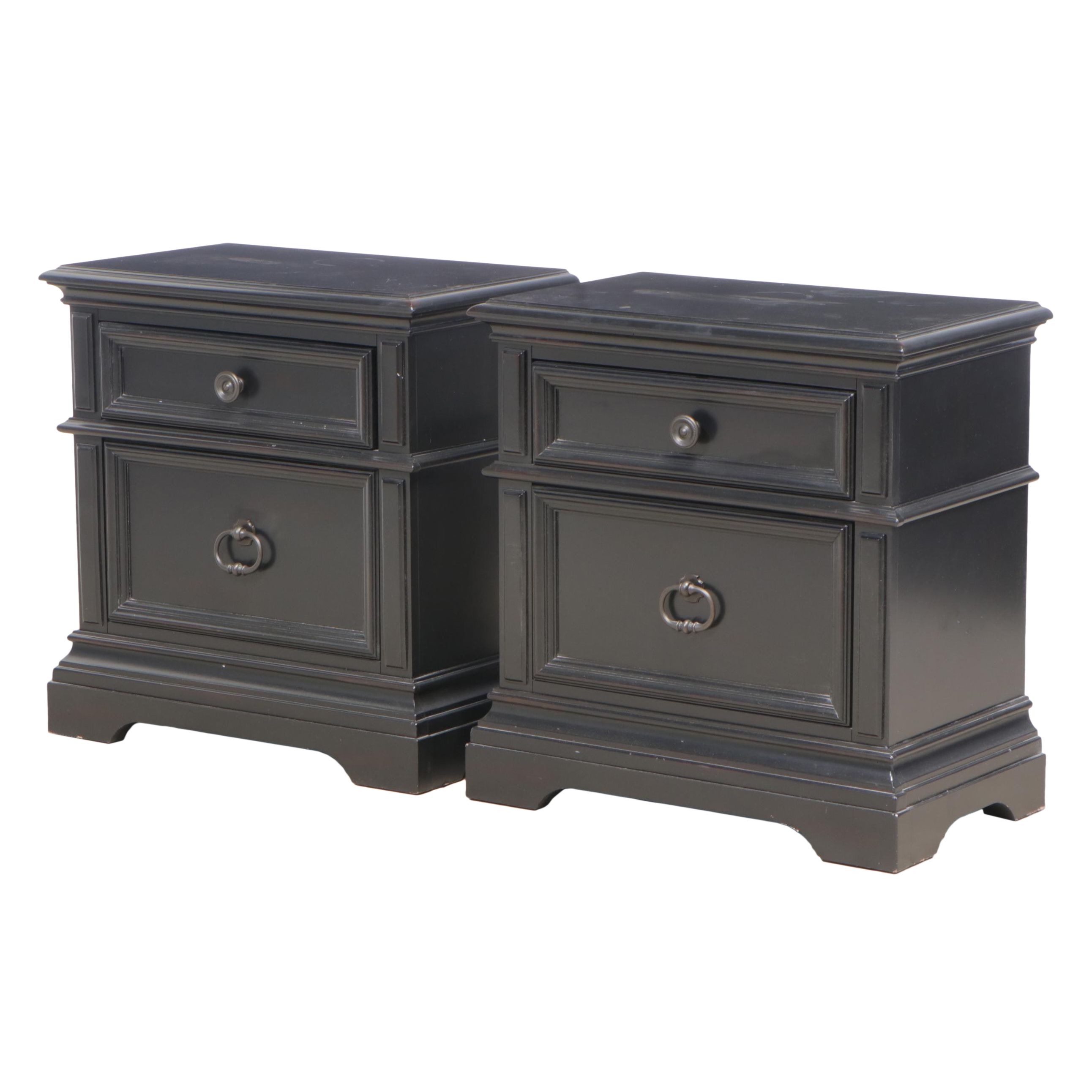Pair of Havertys "Arrington" Ebonized TwoDrawer Nighstands EBTH