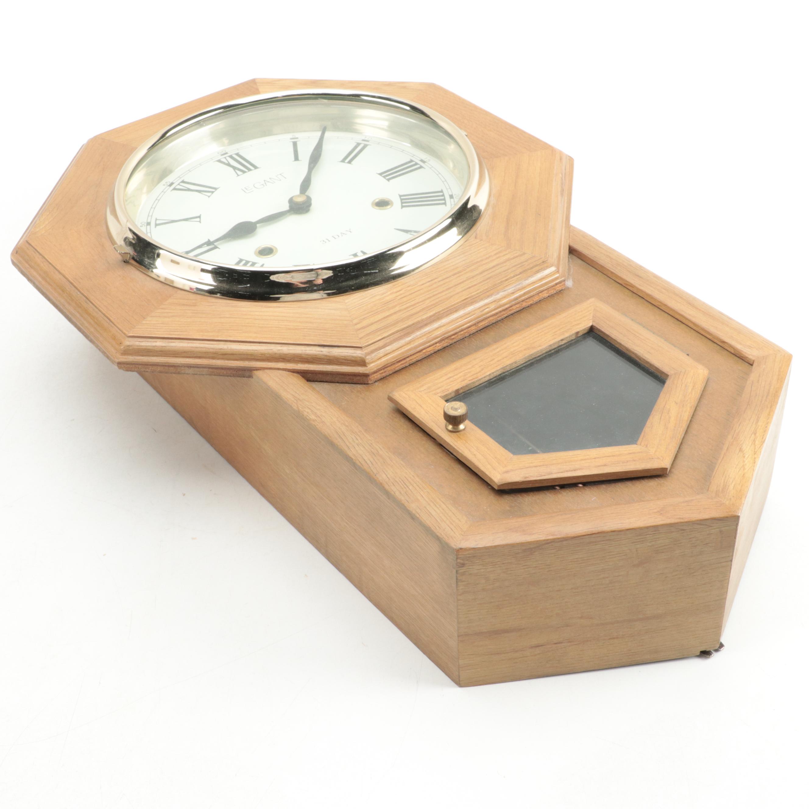 LeGant 31 Day Schoolhouse WindUp Wall Clock, Late 20th Century EBTH