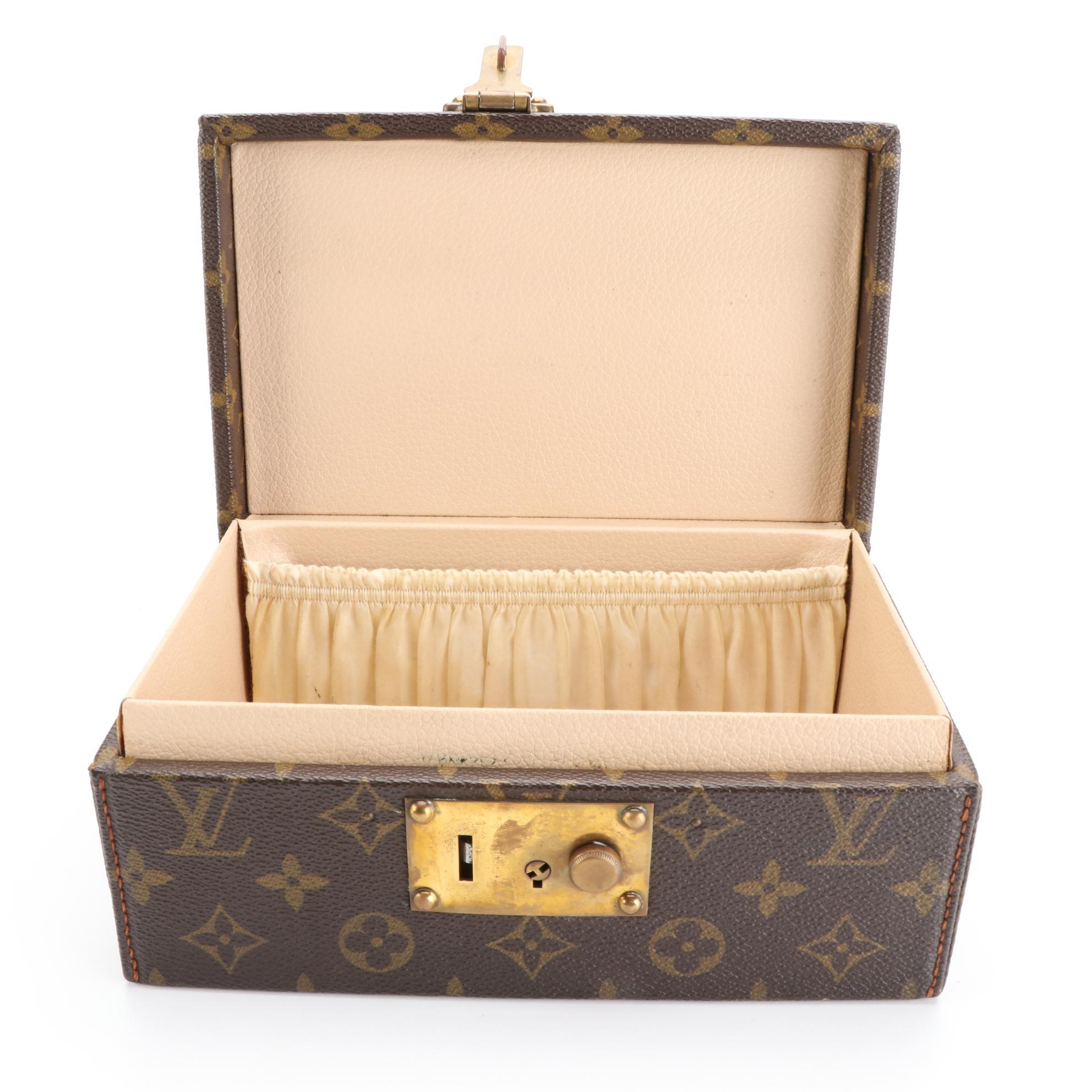 Louis Vuitton Jewelry Box in Monogram Canvas with Vachetta Leather Trim