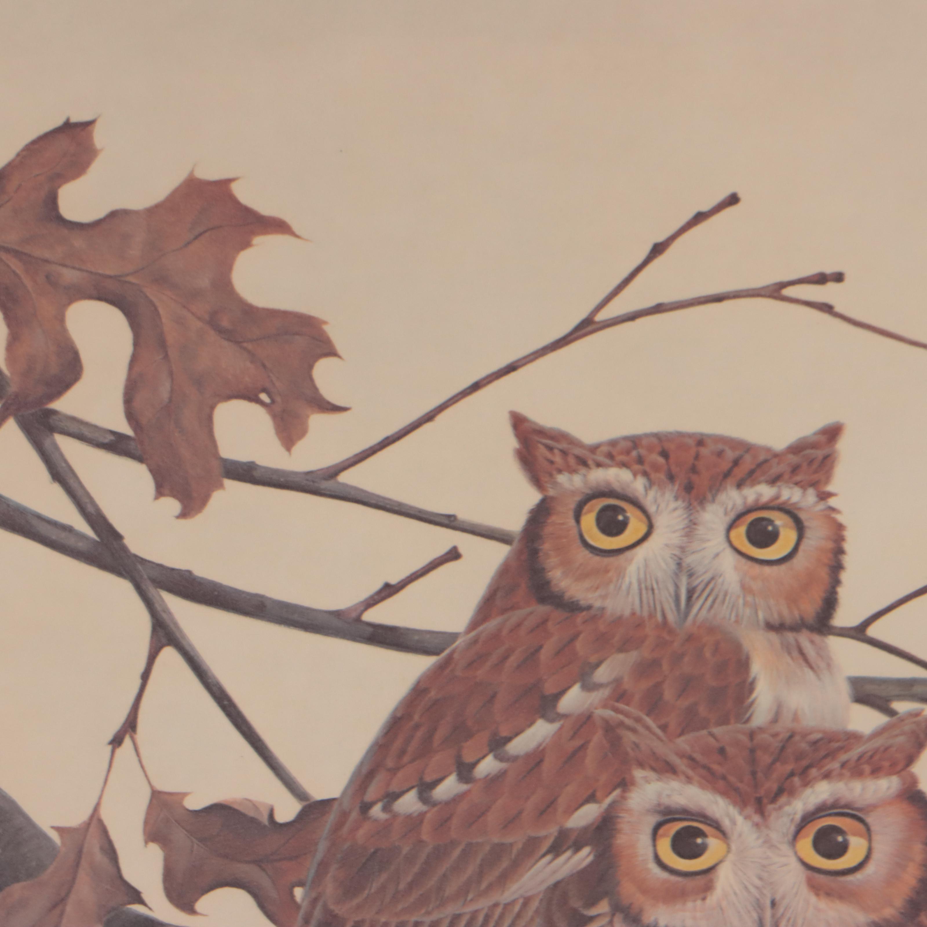 John Ruthven Offset Lithograph "Screech Owls" EBTH