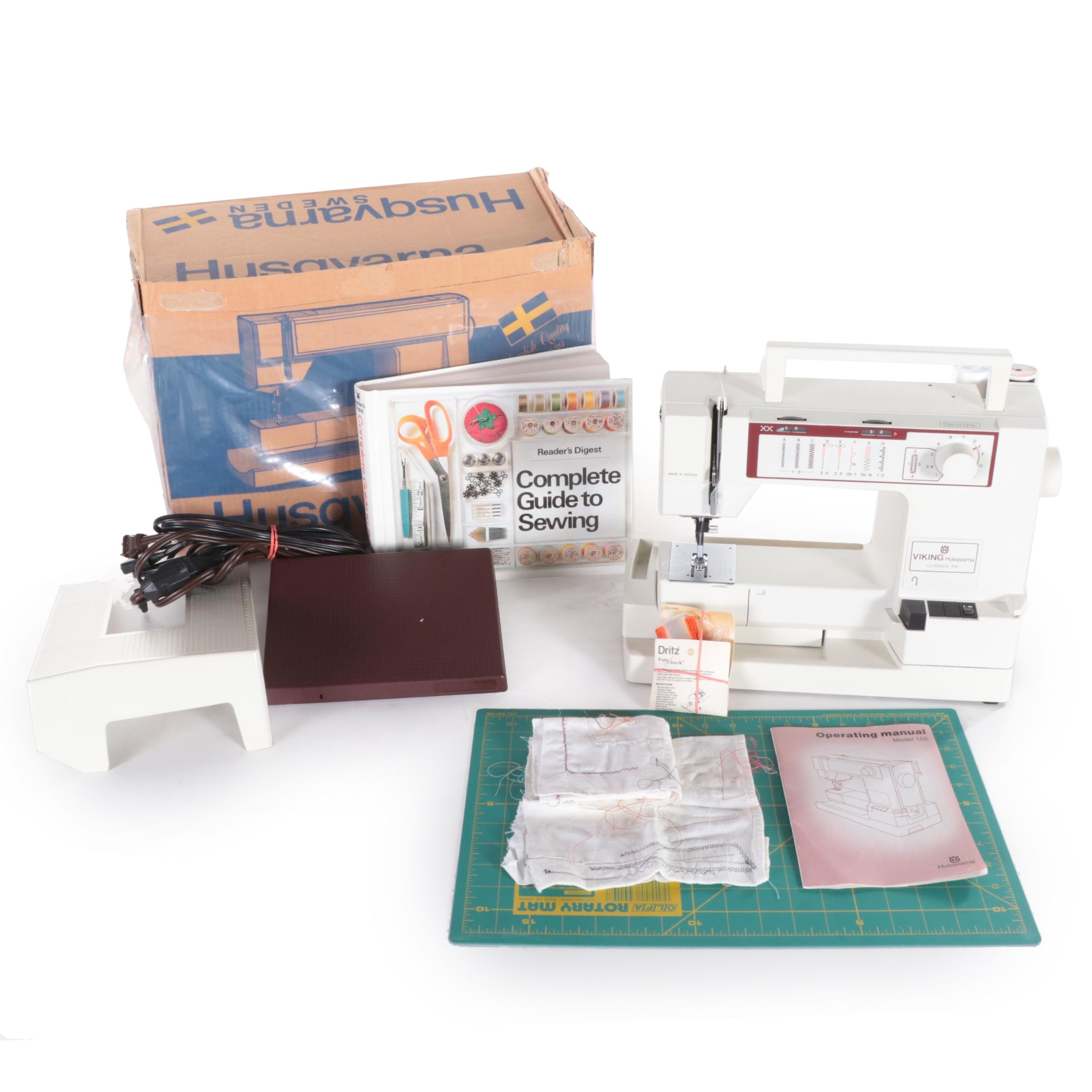 Viking Husqvarna Classica 105 Sewing Machine with Sewing Books and