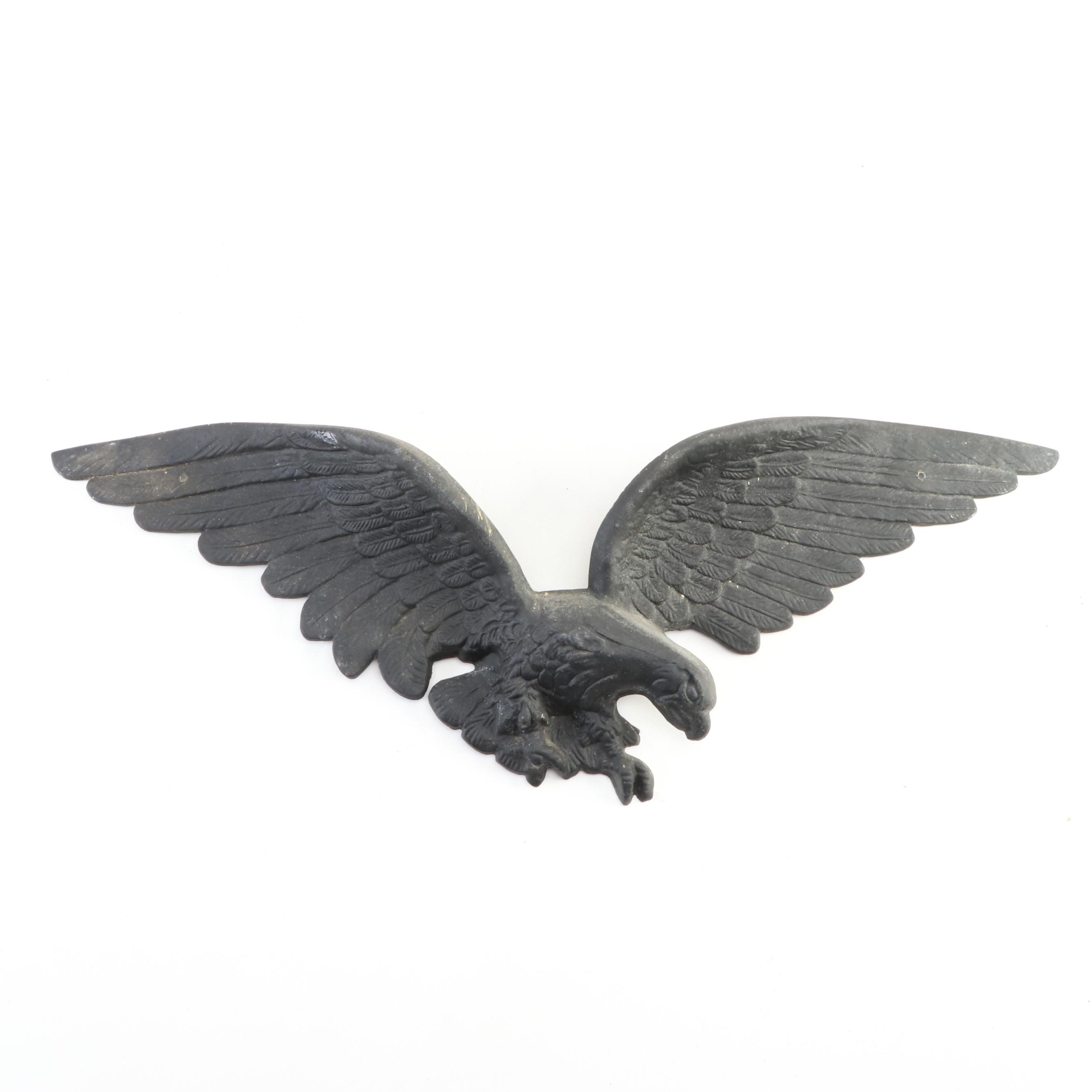 Robert Emig Cast Iron American Eagle Wall Plaque, Mid to Late 20th