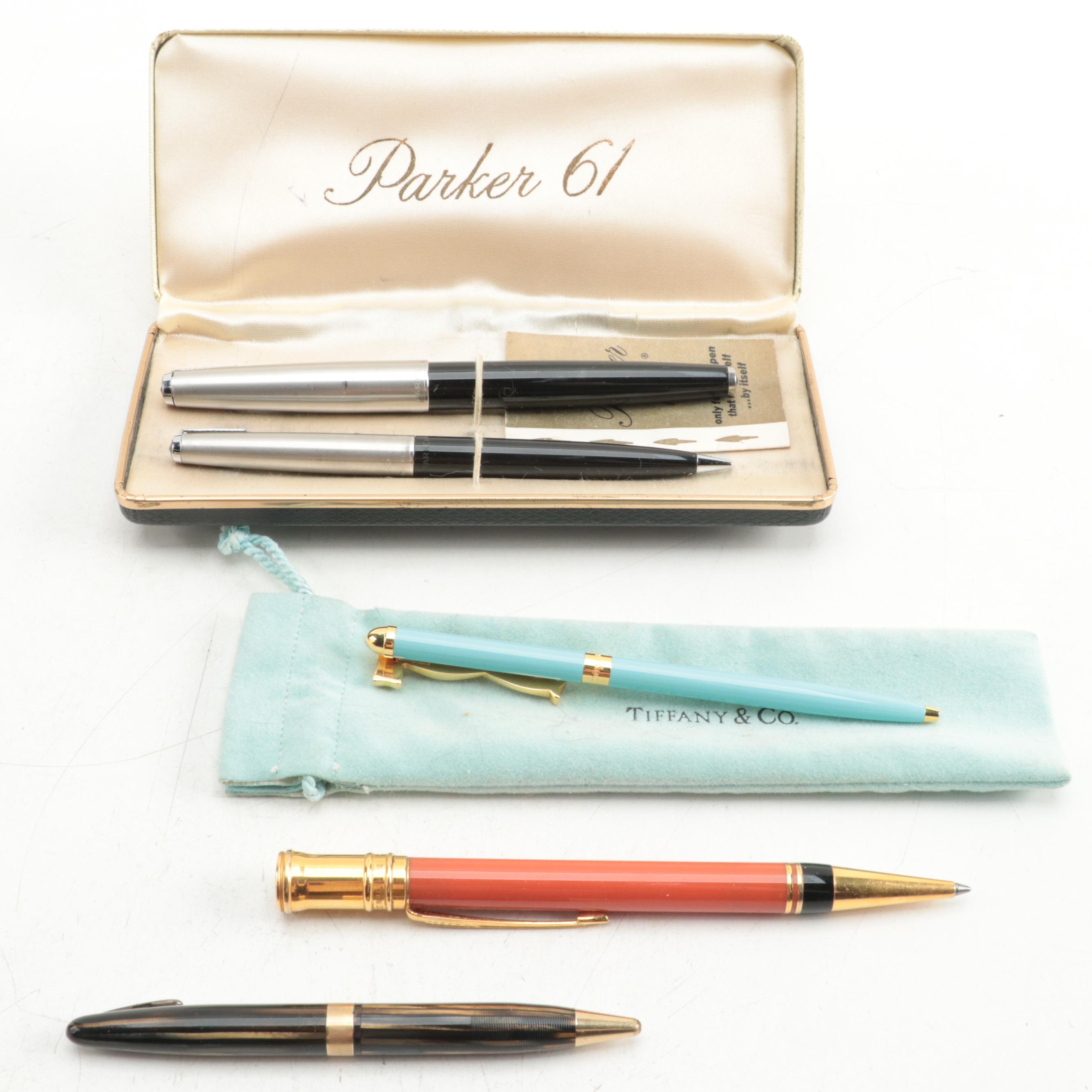 Tiffany & Co. Pen, Parker 61 Fountain Pencil Set, Parker Duofold Pen