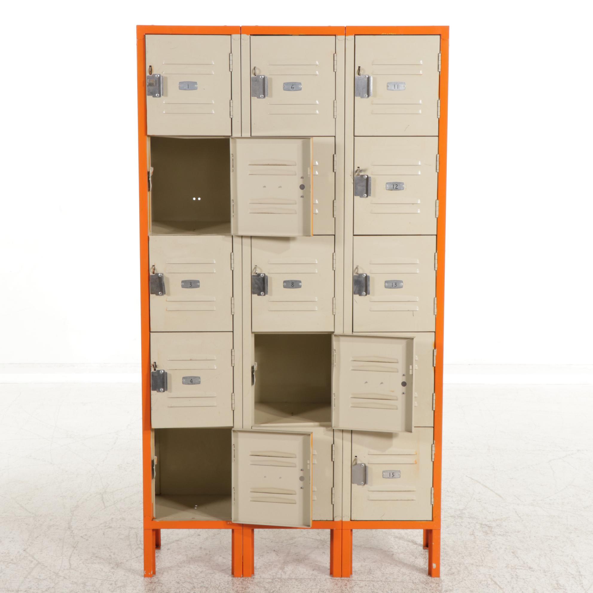 Republic Storage Systems Industrial Style Metal Lockers, Late 20th