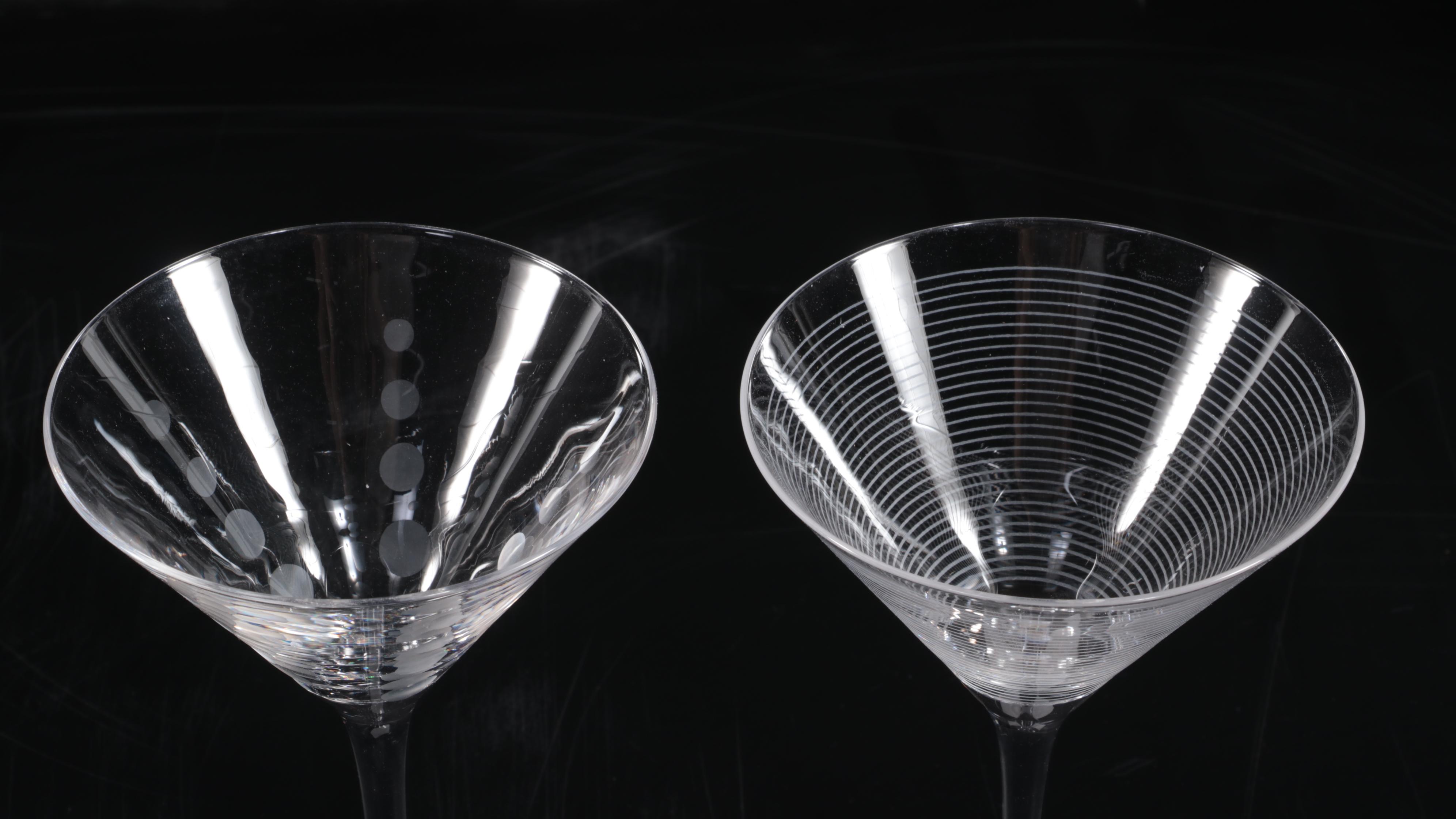 Mikasa Glass Cocktail Shaker and Martini Glasses Set EBTH