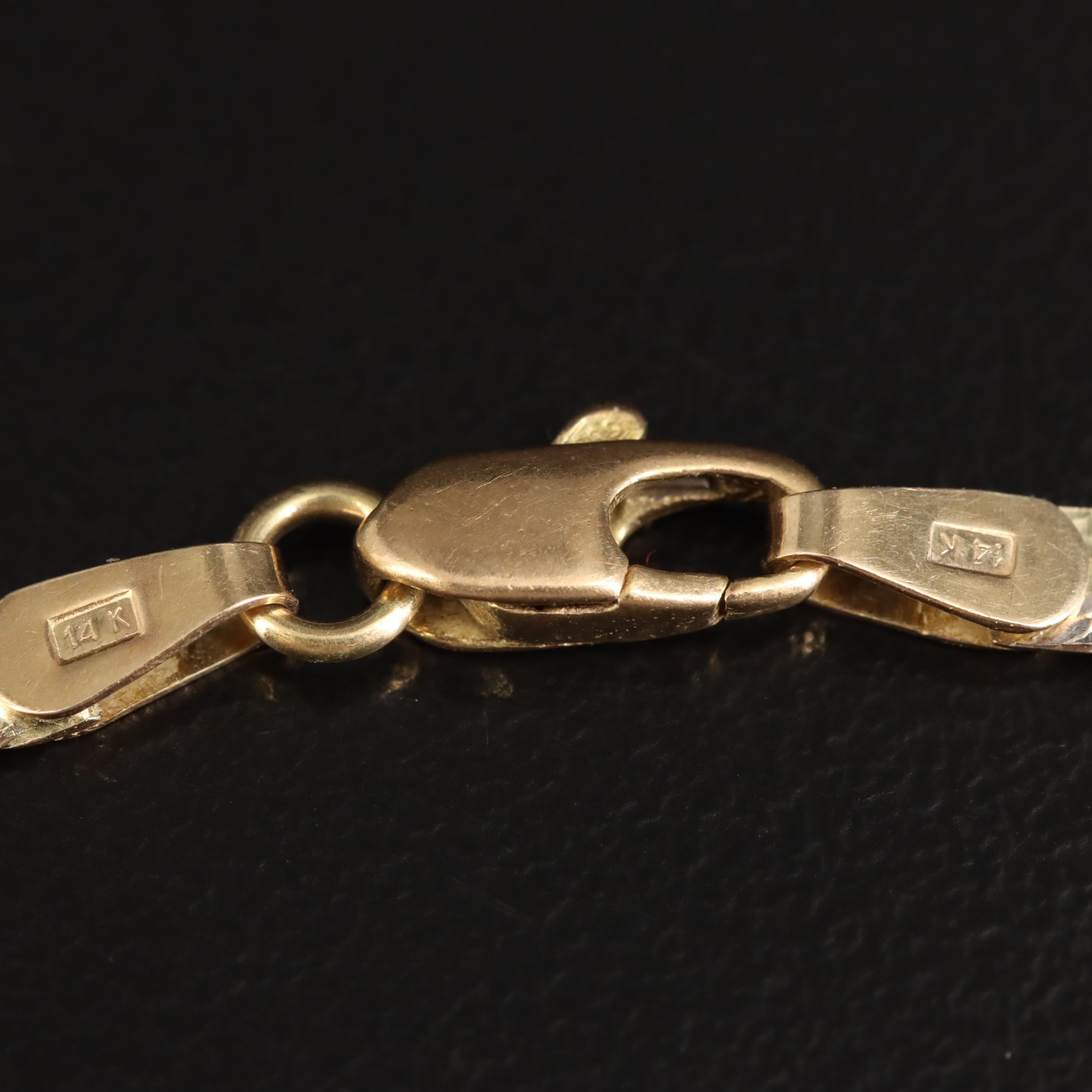 14K TriColor Braided Herringbone Chain Bracelet EBTH