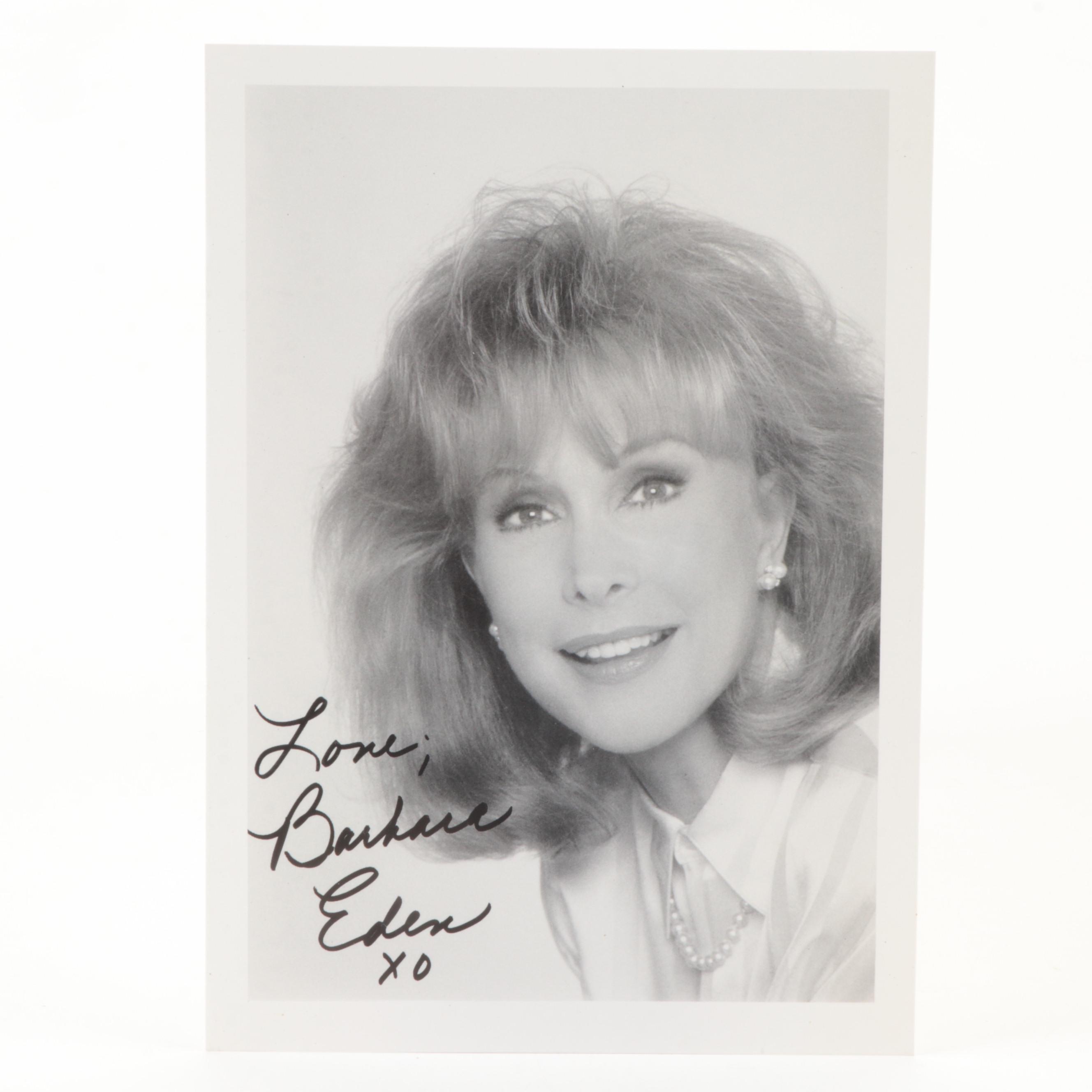 Raquel Welch Signed Giclée with Barbara Eden Facsimile Signature Fan ...