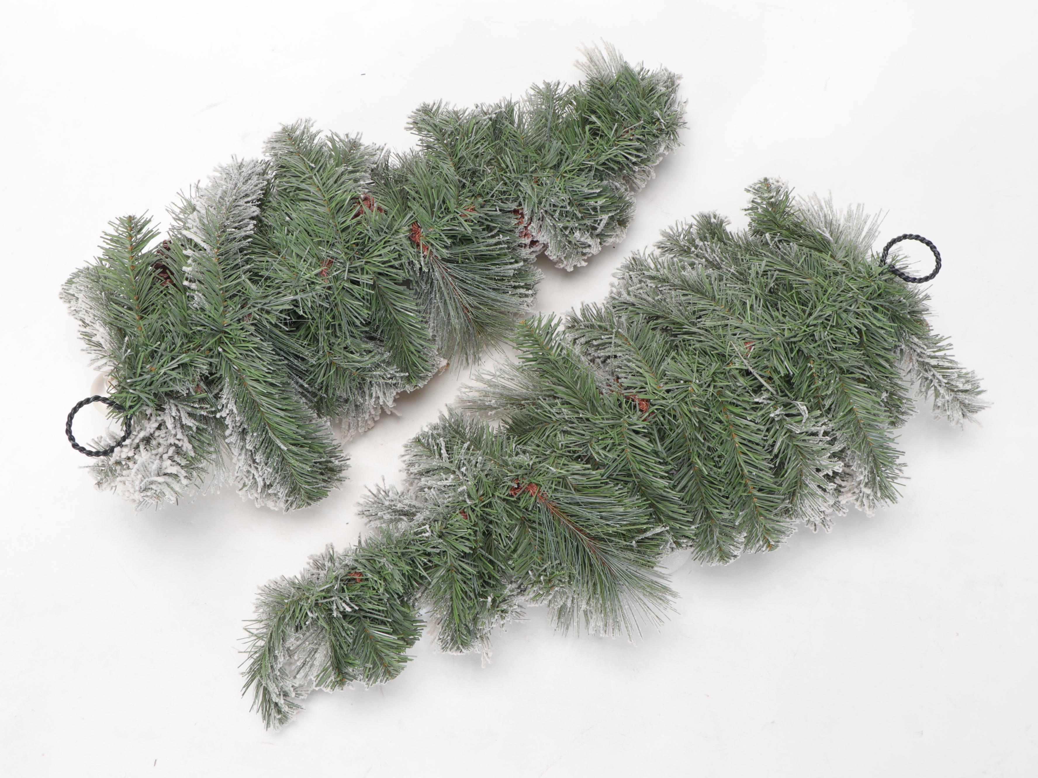 Ashland 7' PreLit Flocked Slim Tree with Ornament Collection EBTH