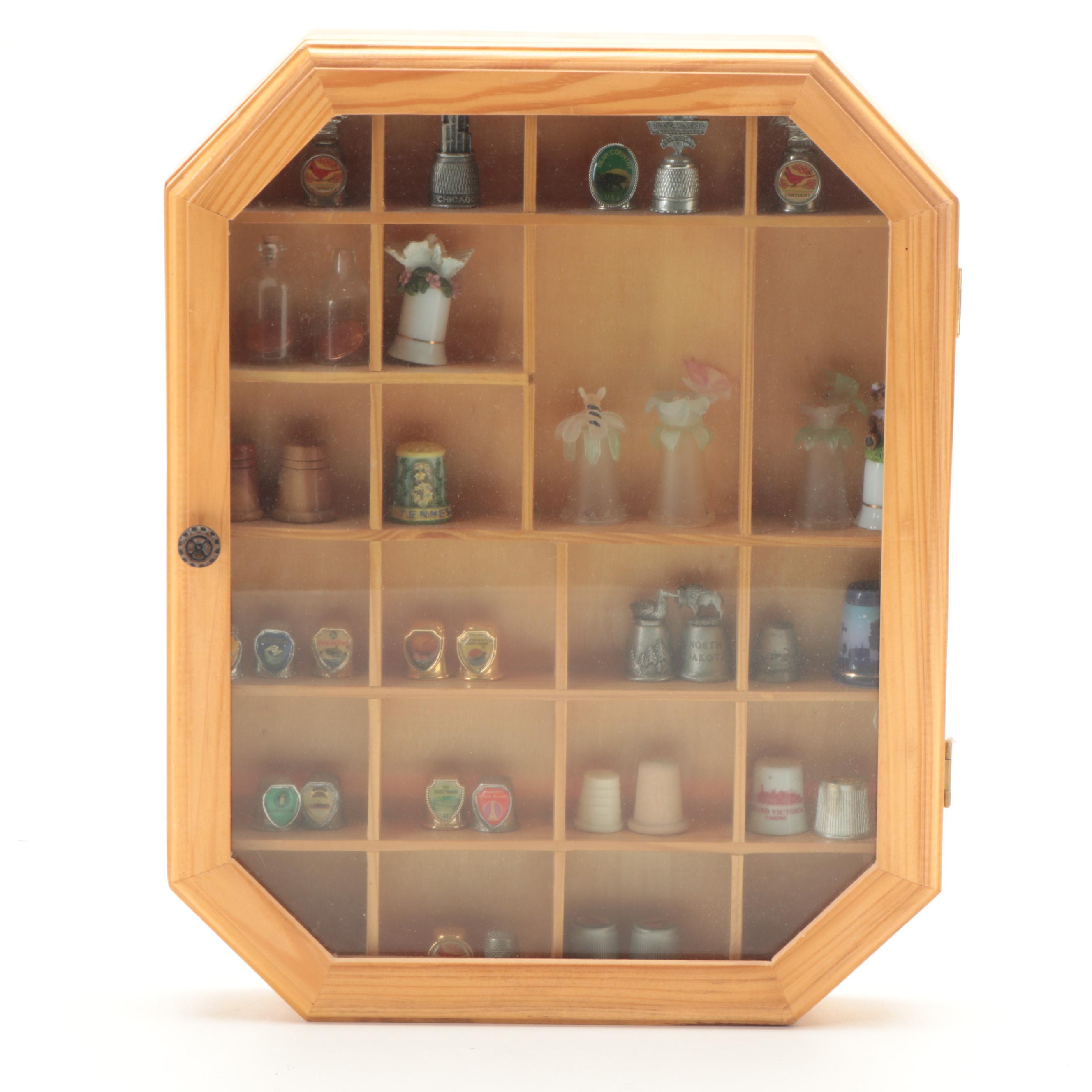 Souvenir Thimbles and Figurines with Wall Mount Display Cases EBTH