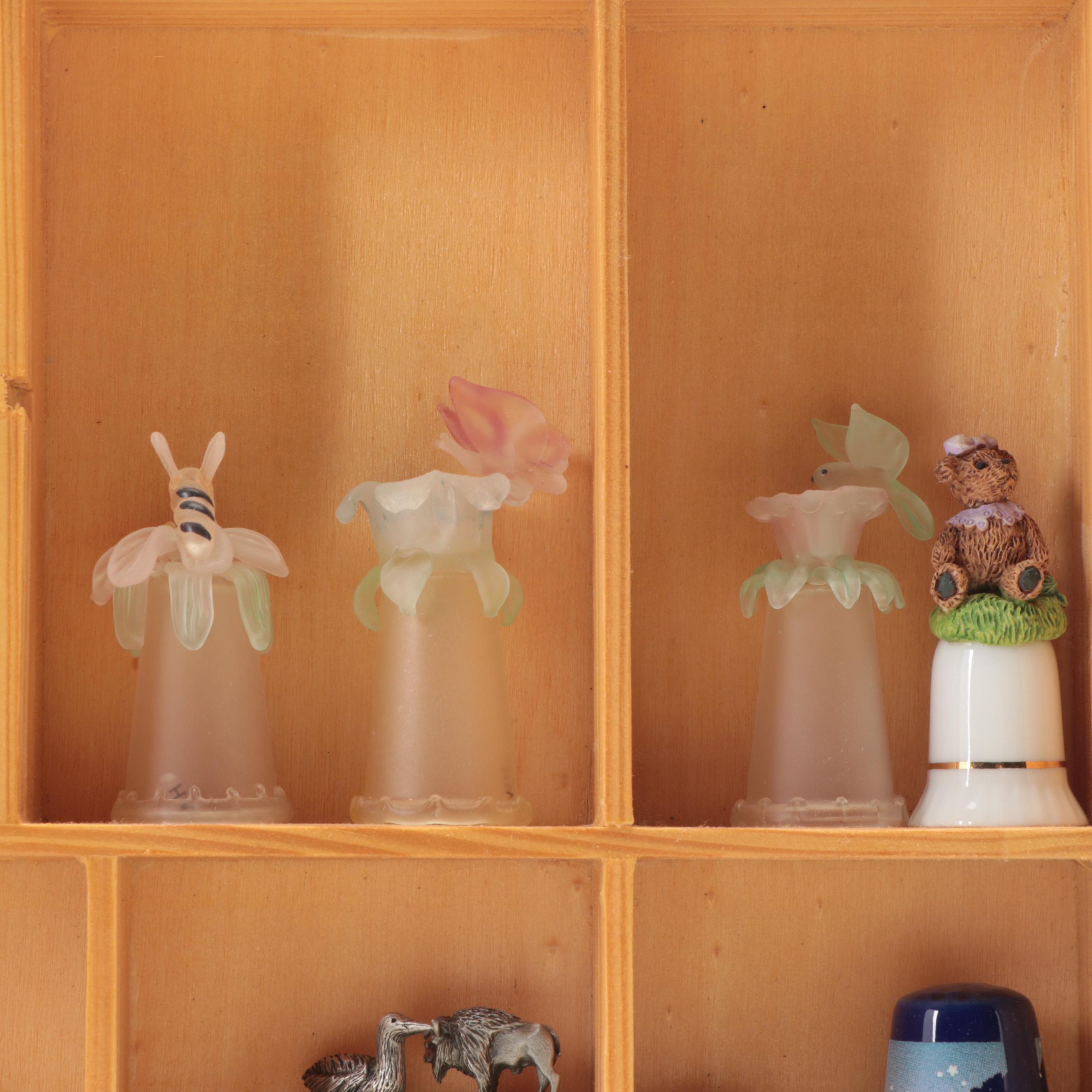Souvenir Thimbles and Figurines with Wall Mount Display Cases EBTH