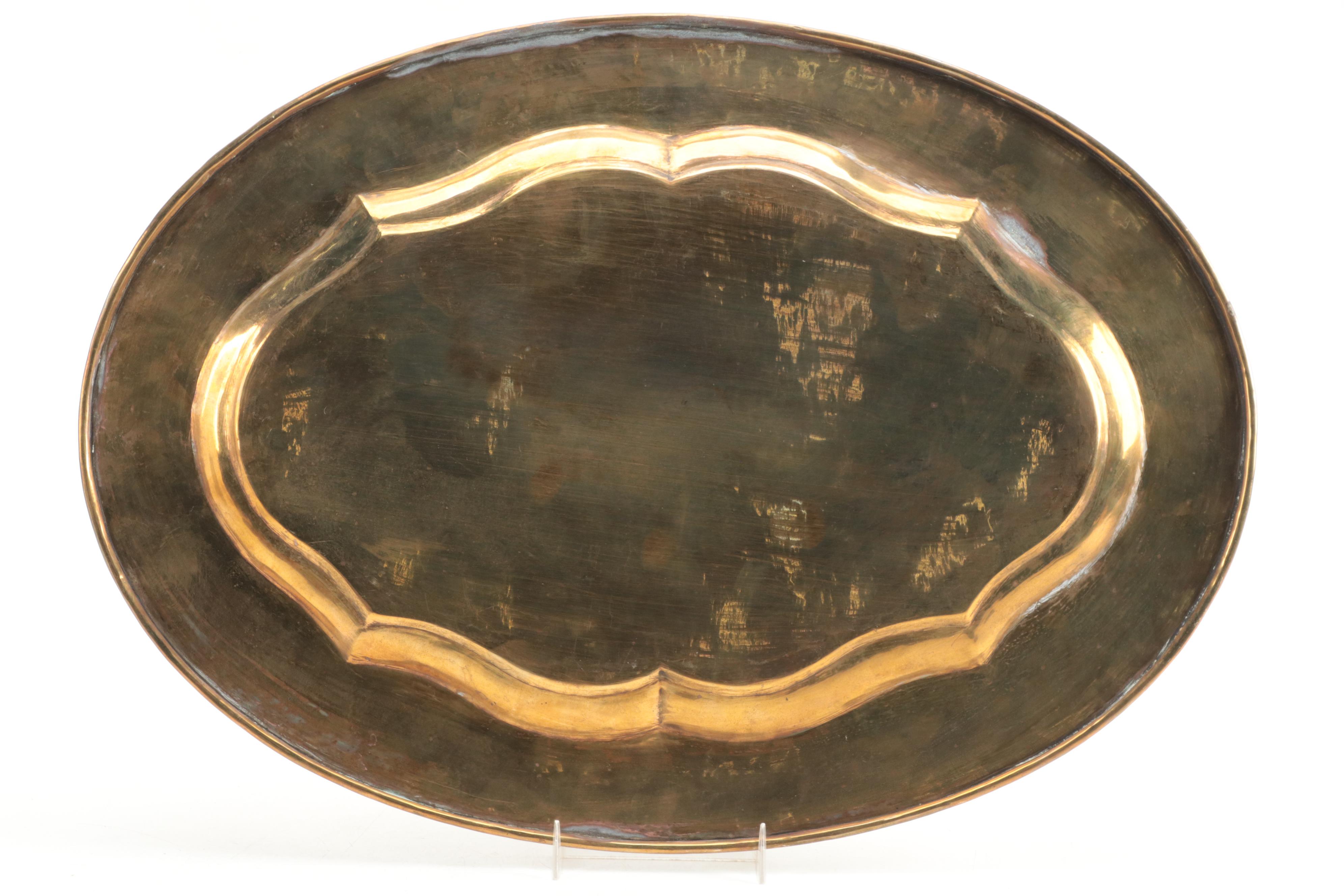 Indian HandChased and Hammered Copper and Brass Trays EBTH