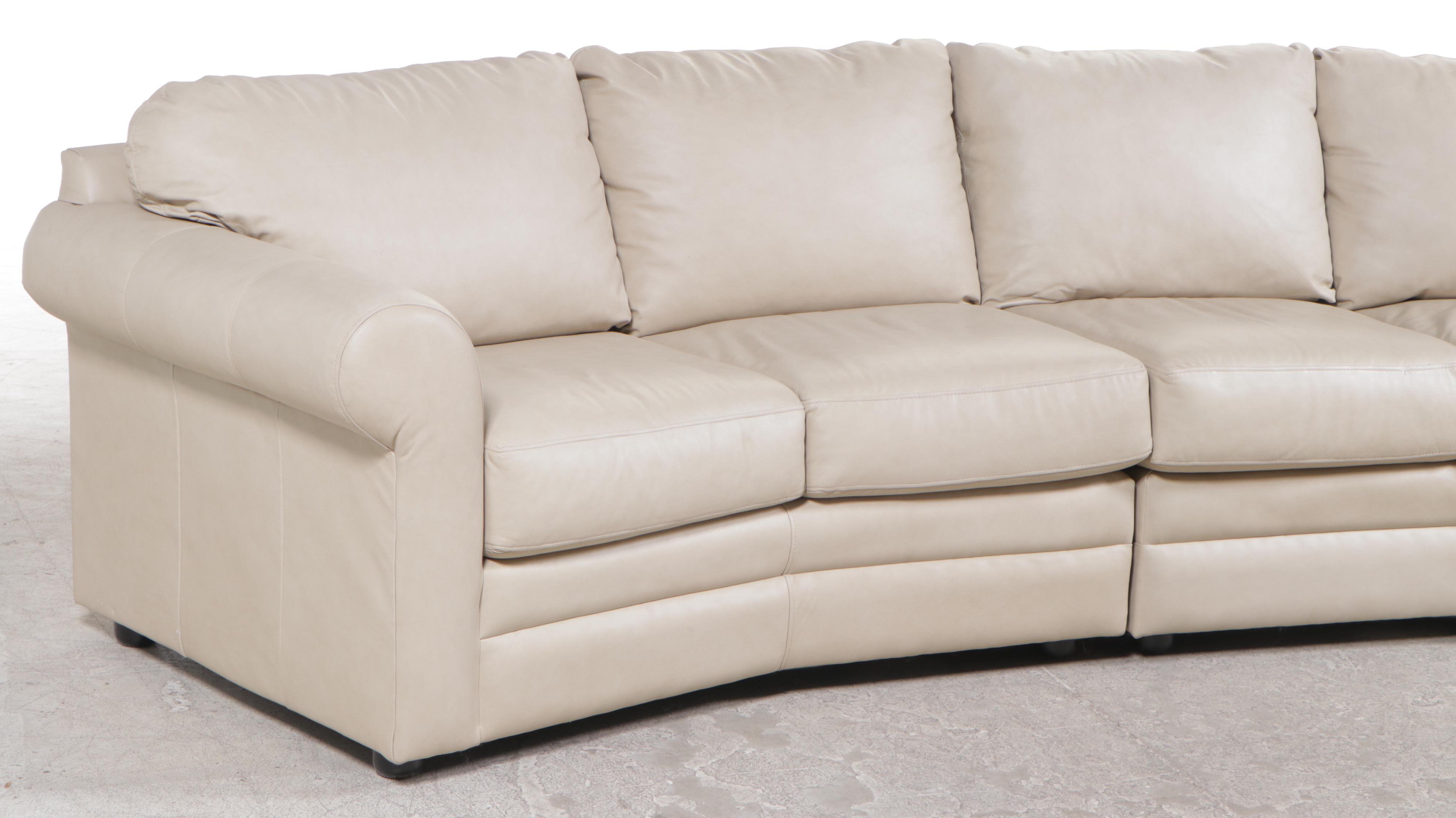 TwoPiece Sofa Express Leather Sectional Sofa with Ottoman EBTH