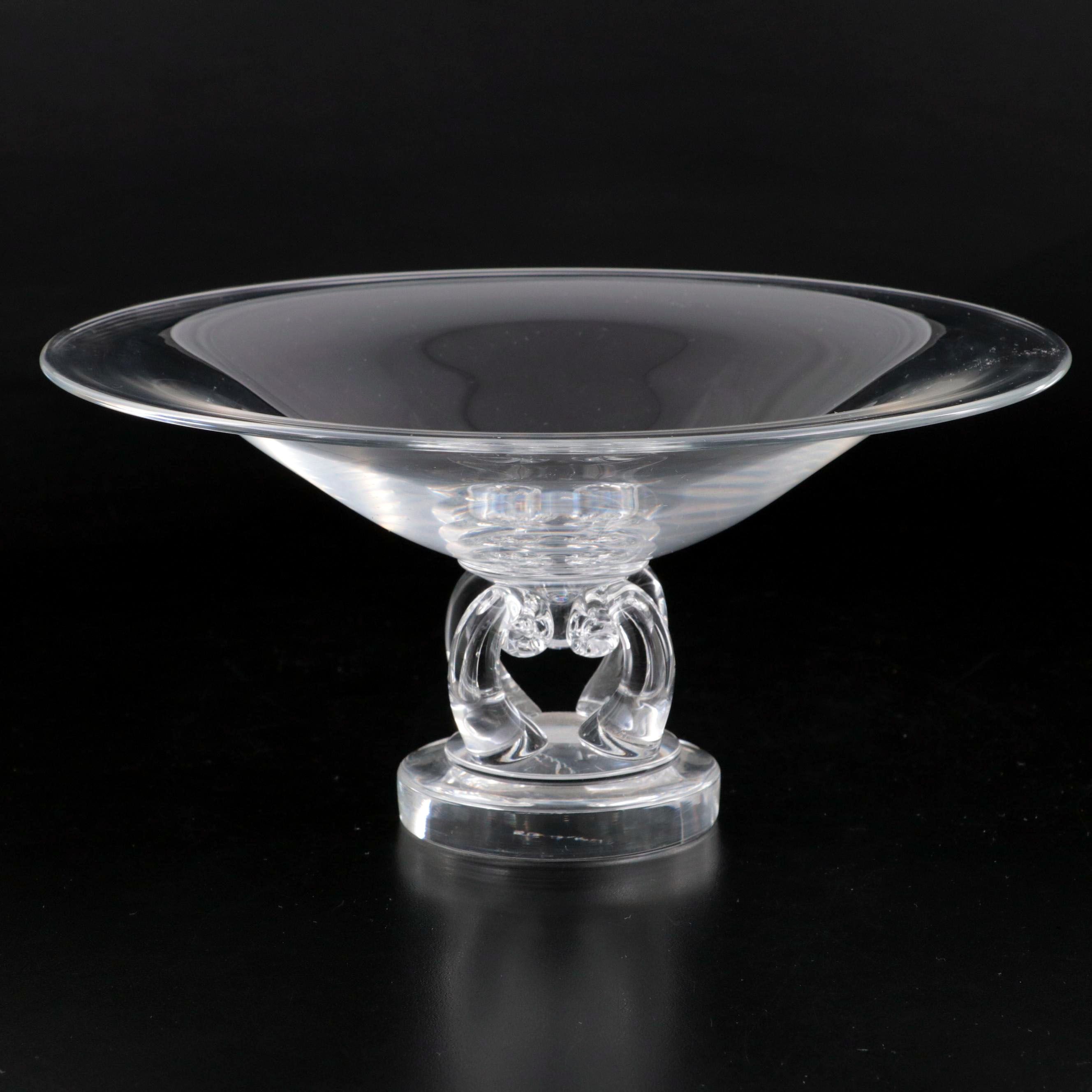 Steuben Art Glass Pedestal Bowl Designed by Thompson EBTH