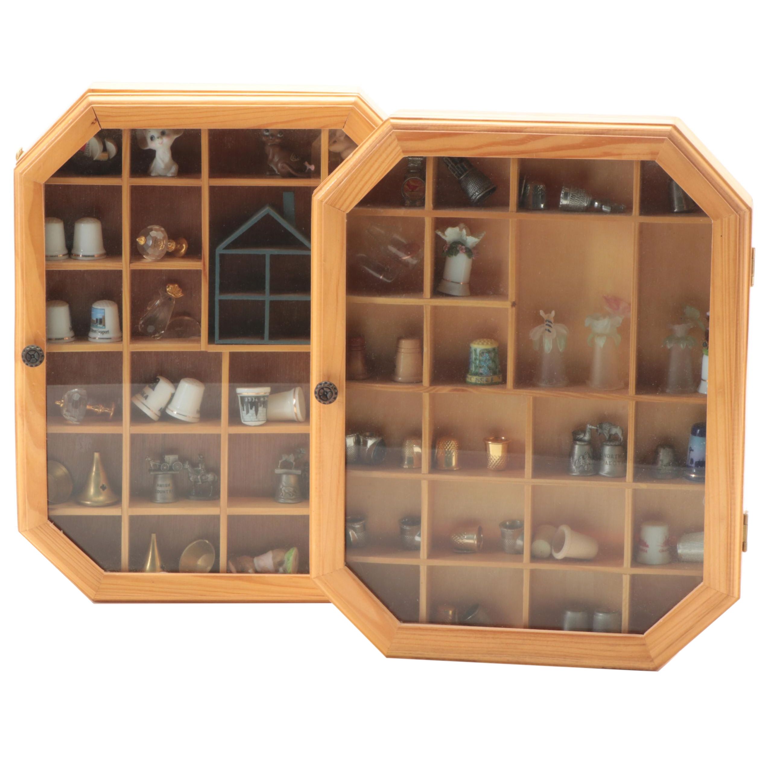 Souvenir Thimbles and Figurines with Wall Mount Display Cases EBTH