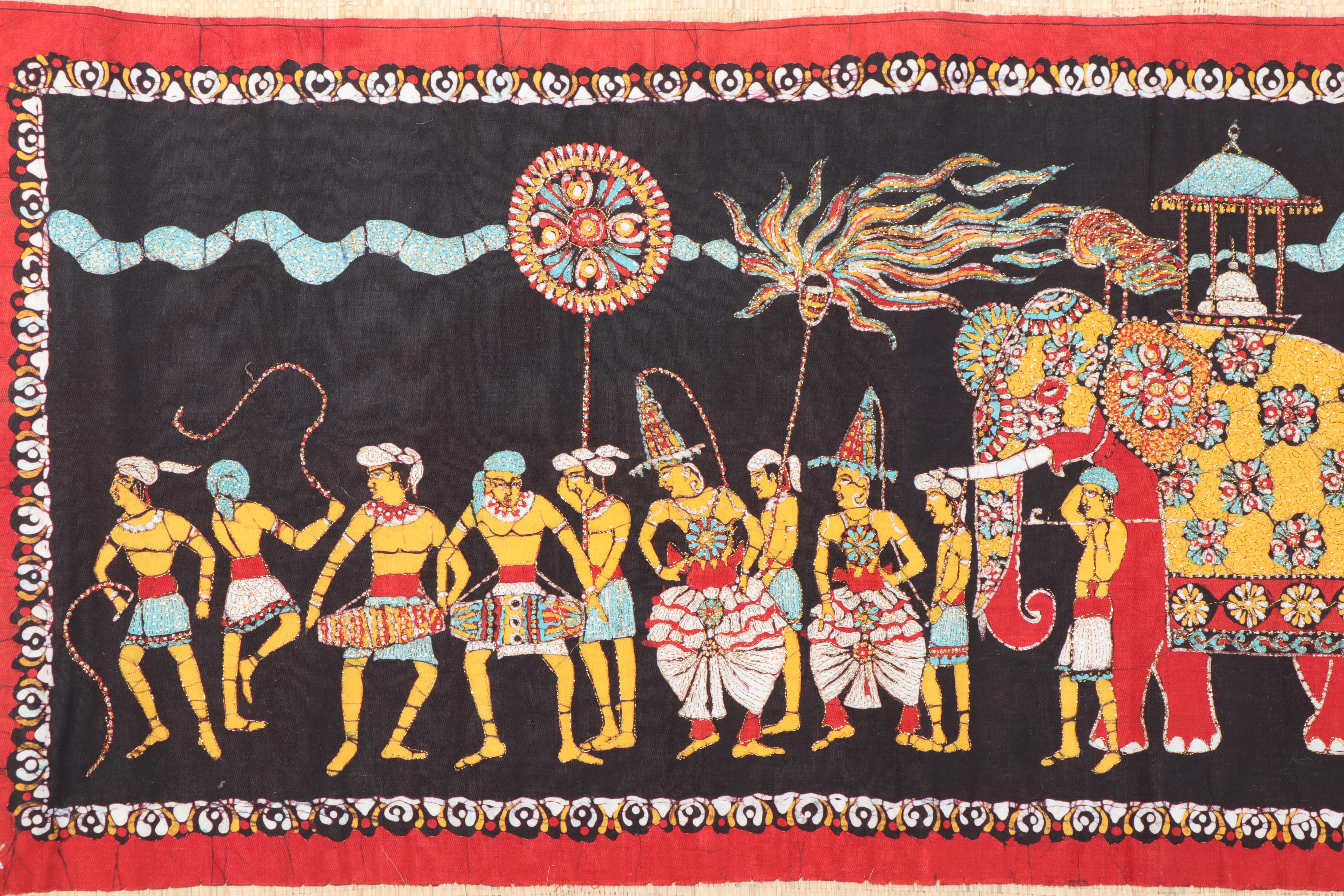 Sri Lankan Handmade Embroidered Batik Decorative Wall Panel EBTH