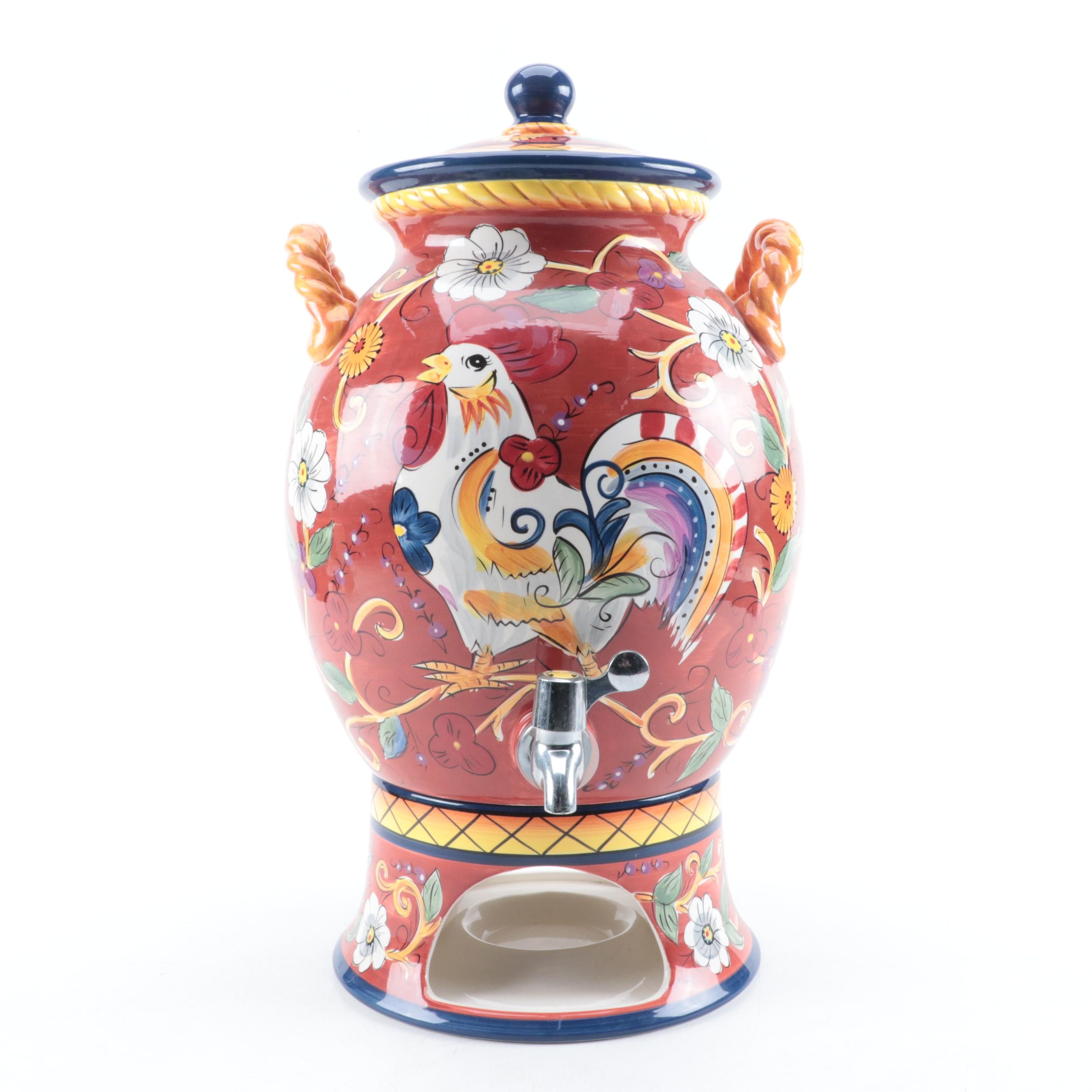 Tabletops Gallery HandPainted Ceramic Drink Dispenser EBTH