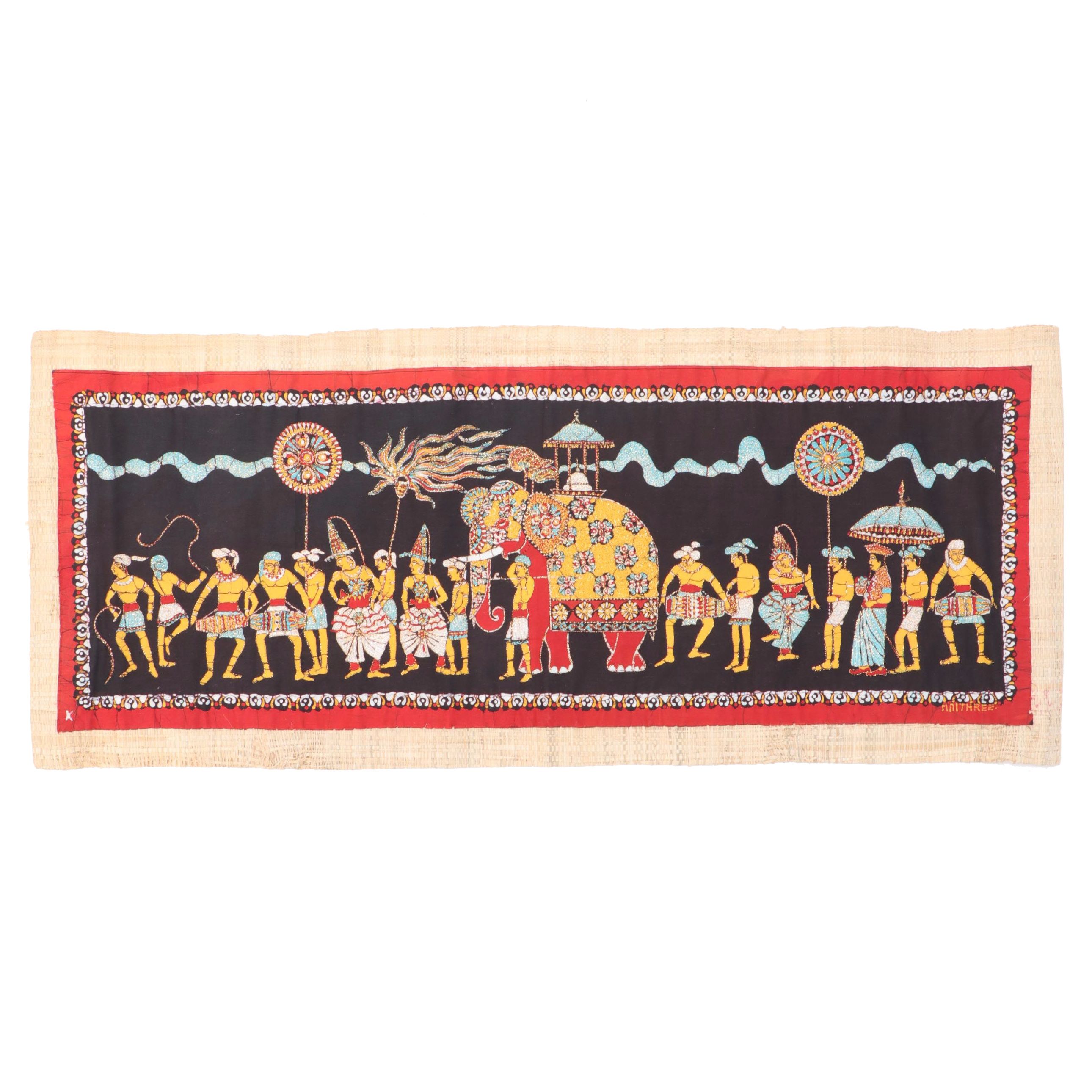 Sri Lankan Handmade Embroidered Batik Decorative Wall Panel EBTH