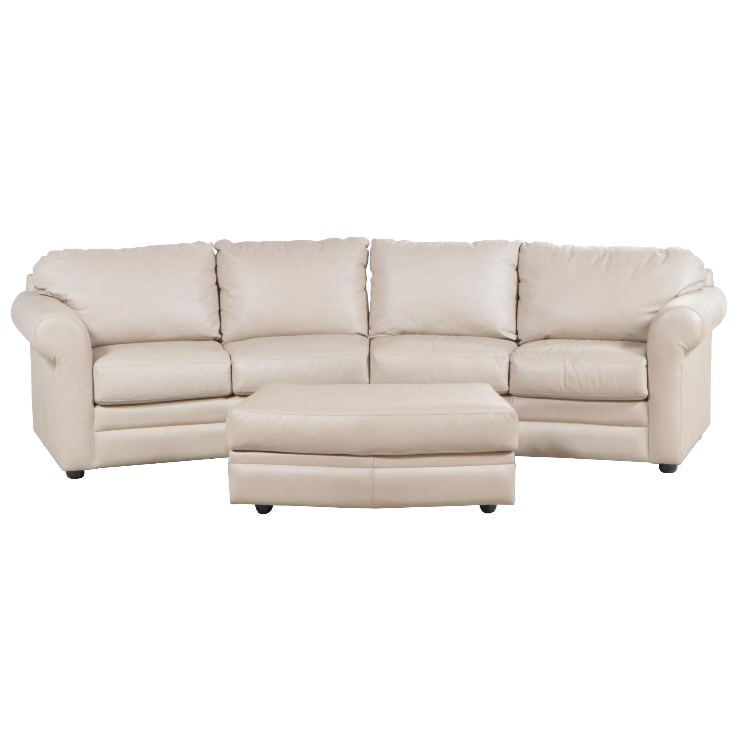TwoPiece Sofa Express Leather Sectional Sofa with Ottoman EBTH