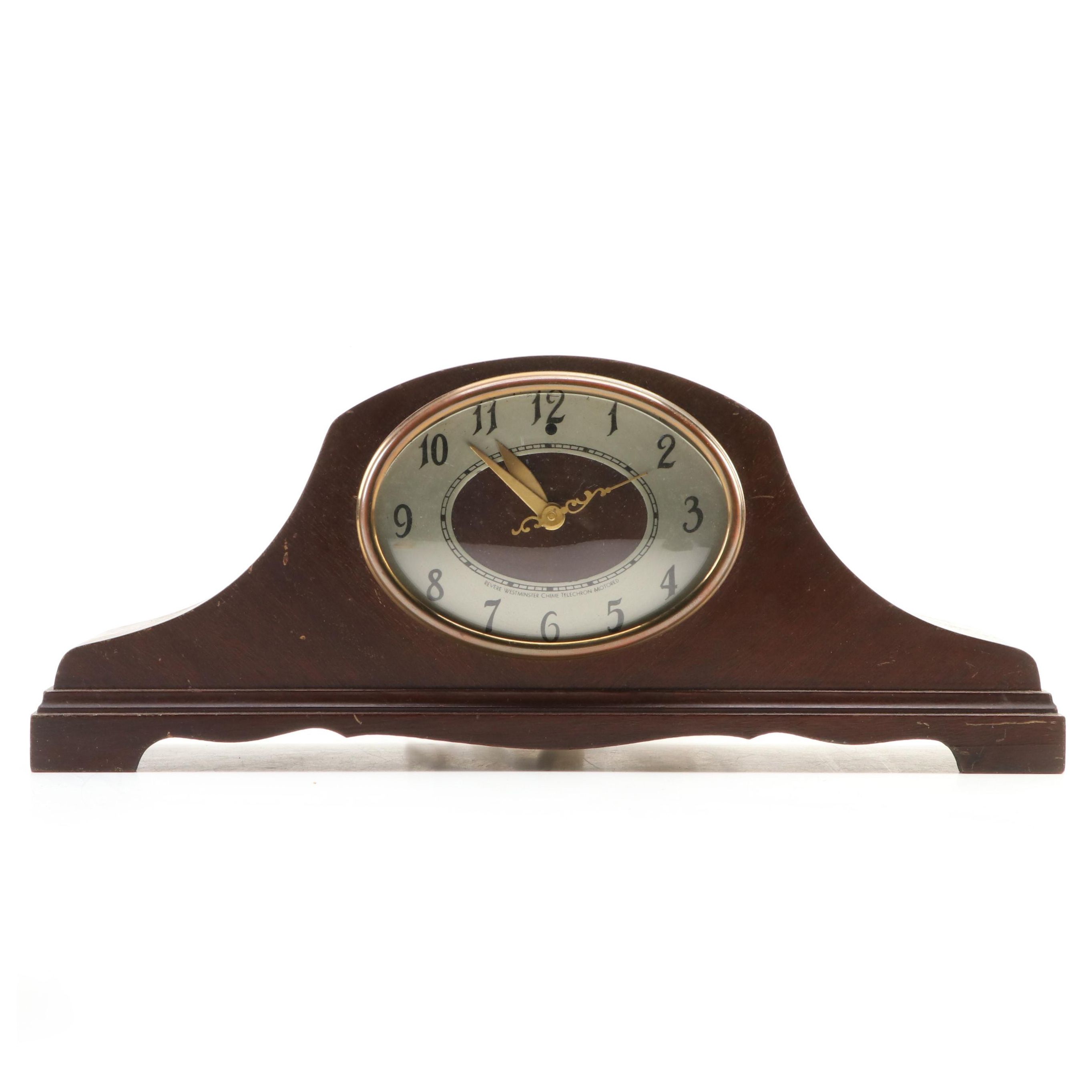 Revere Westminster Chime Electric Wooden Tambour Mantel Clock, 1948 EBTH