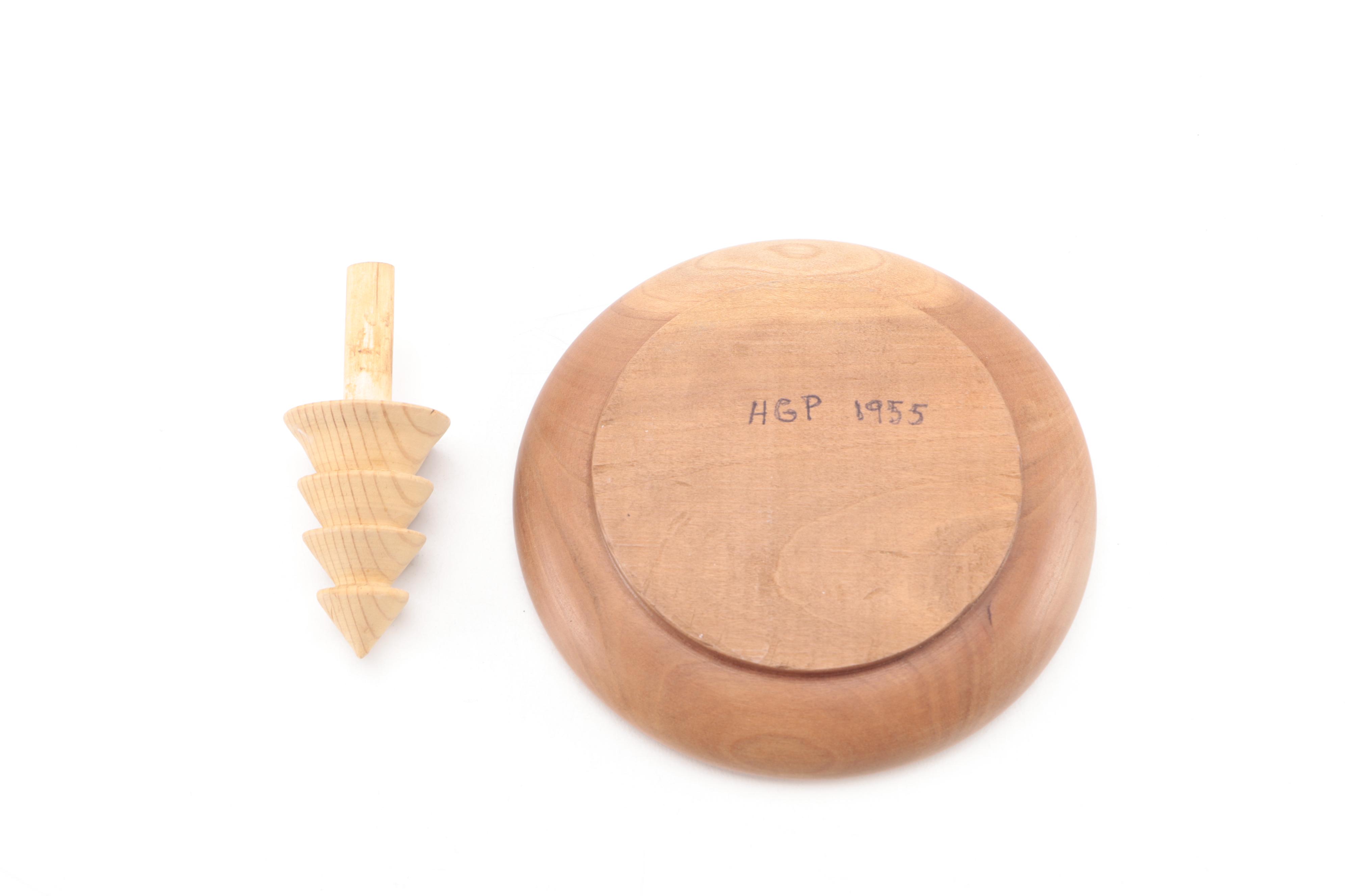 American Woodturner Candlesticks and Other Carved Wood Decor Items EBTH