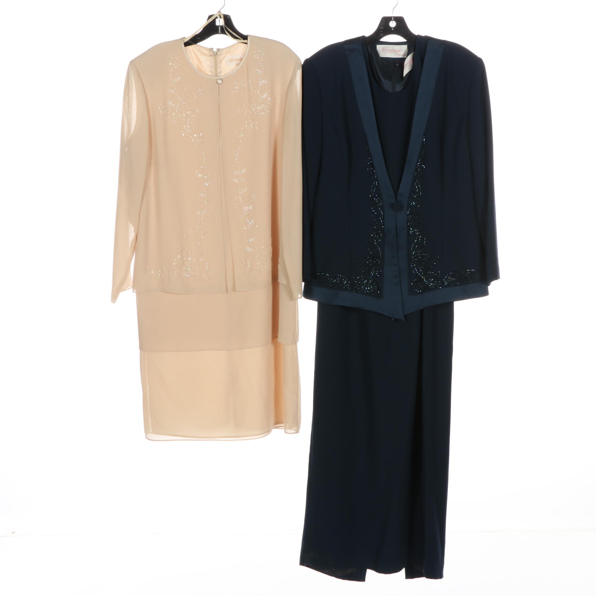 Studio I Beaded Dress, Montage Collection Long Dress and Jacket with