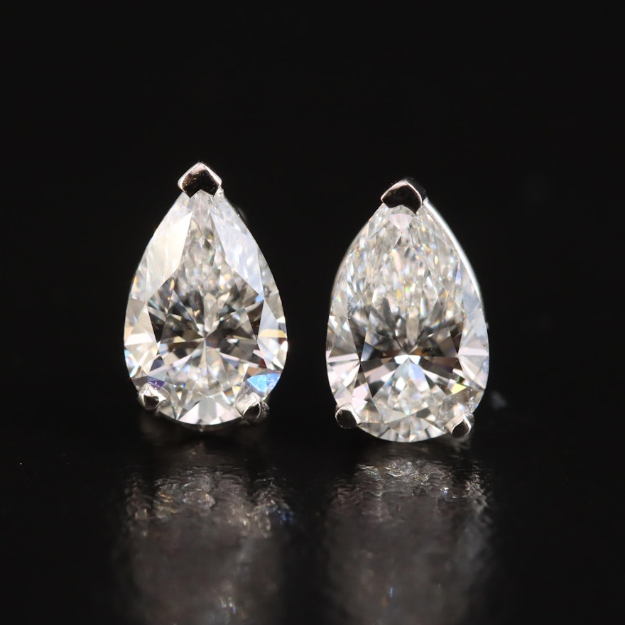 Platinum 2.03 CTW Lab Grown Diamond Earrings with IGI Reports