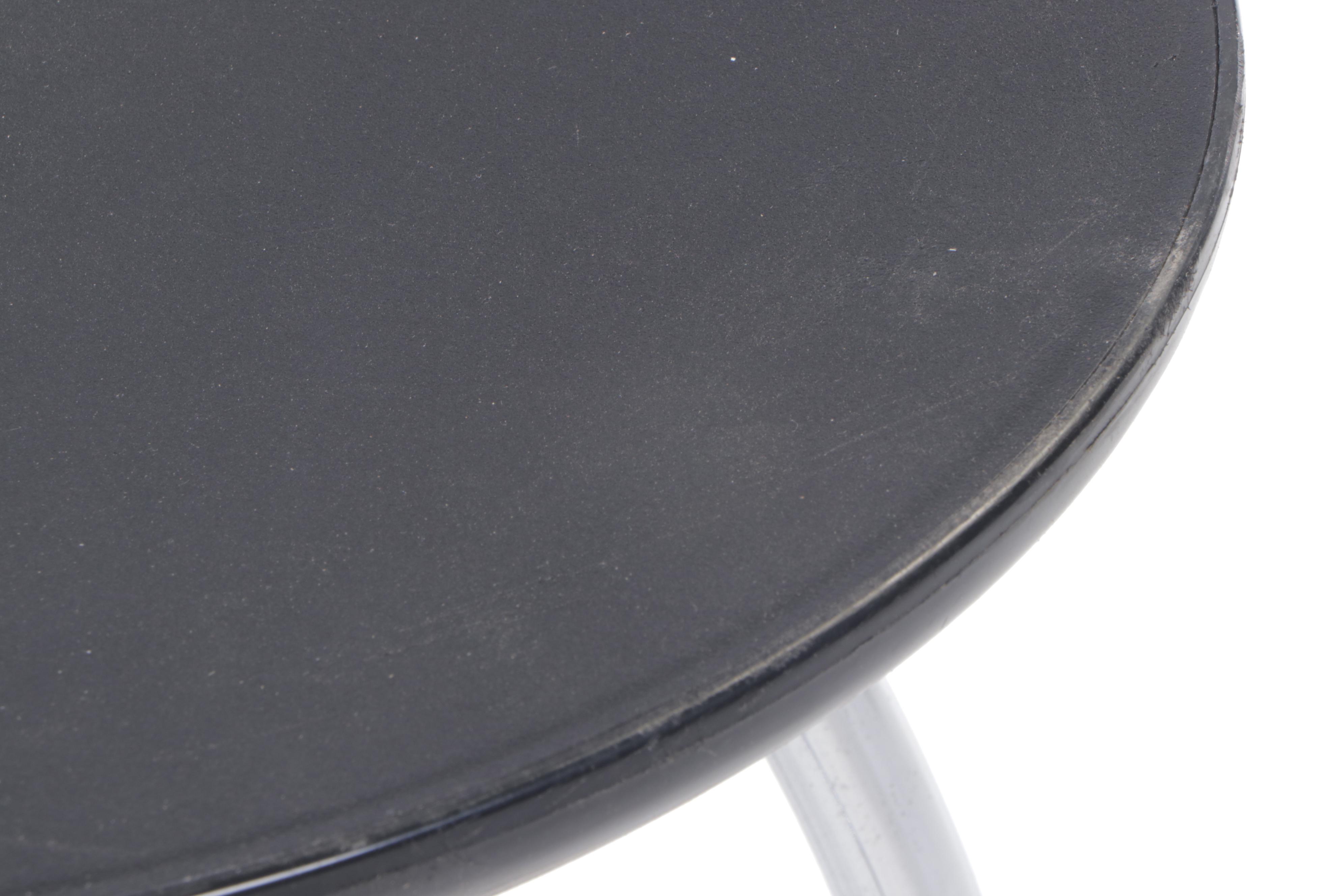 Five Modernist Style Chrome and Black Plastic Bar Stools EBTH