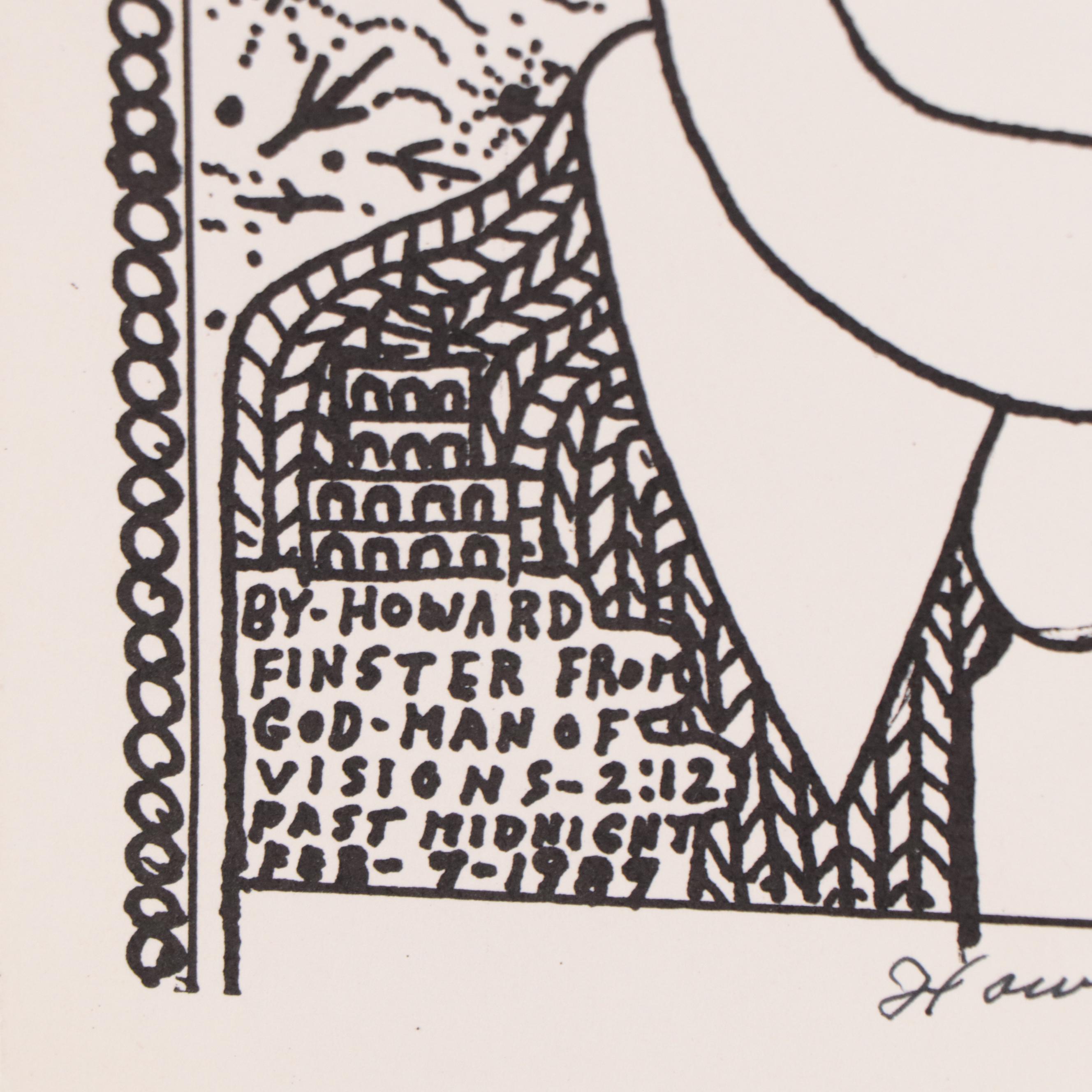 Howard Finster Lithograph "John Kennedy The Youngest President," Circa