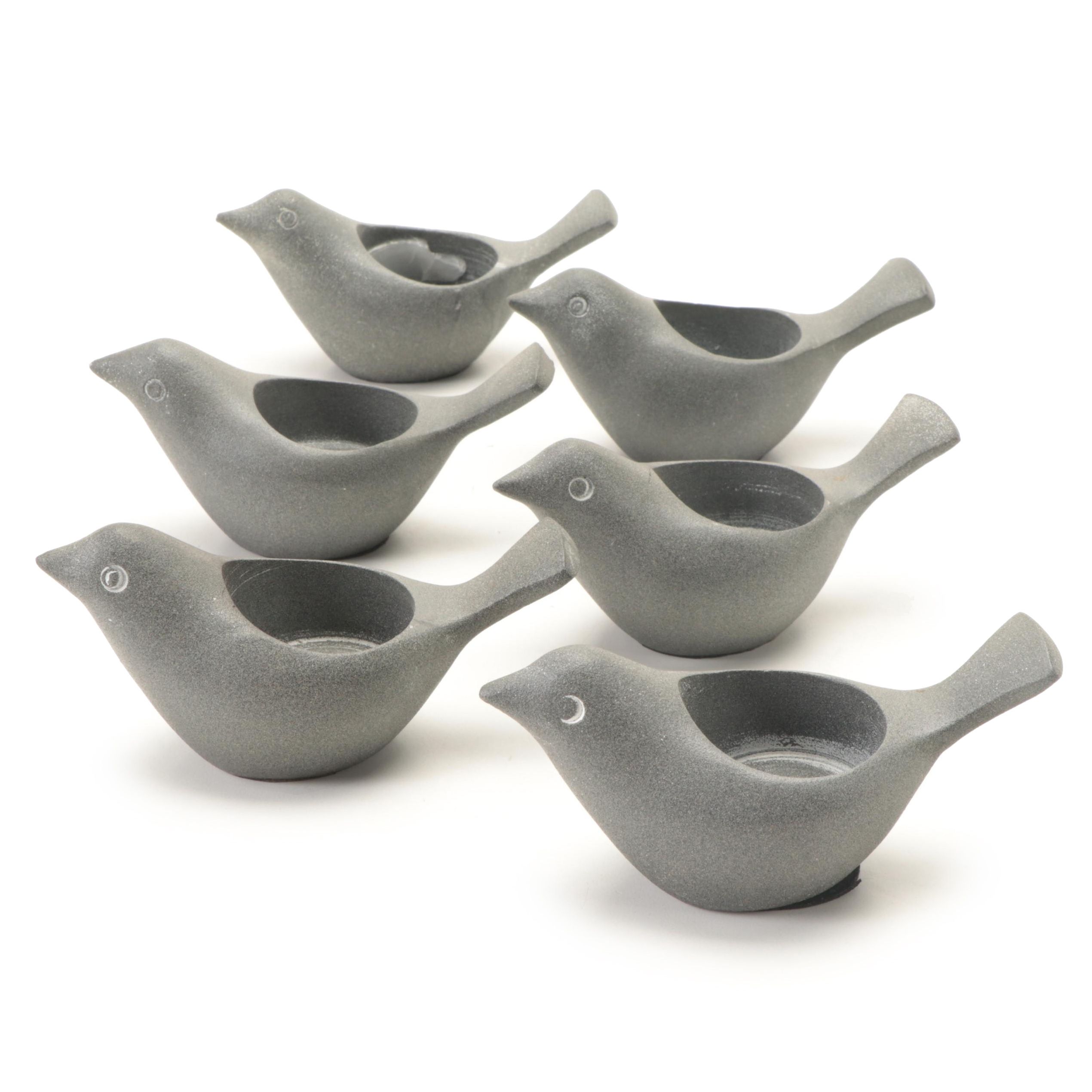 Crate & Barrel Composite Tweet Bird Tealight Candle Holders EBTH