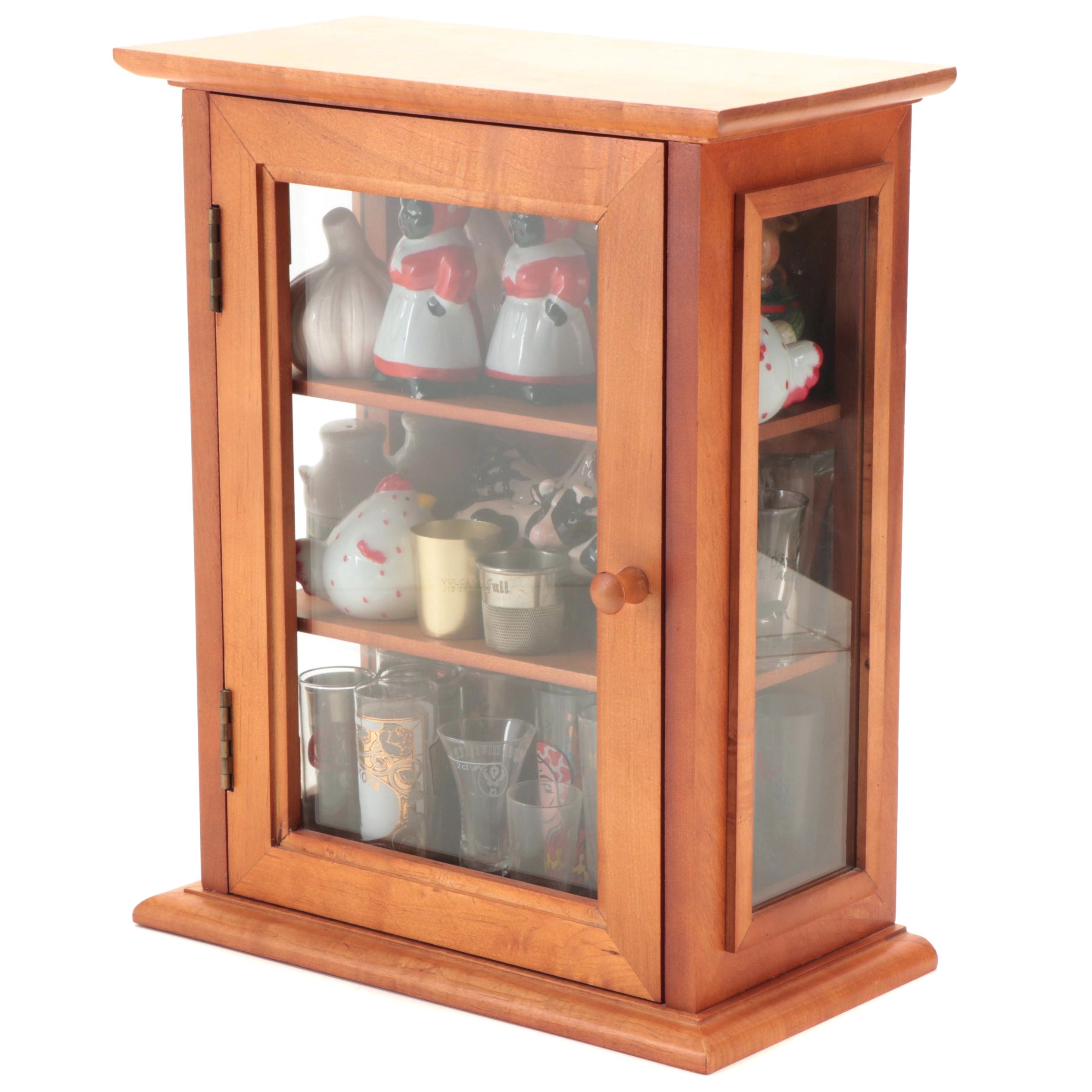 Souvenir Shot Glasses and Shakers in Wall Display EBTH